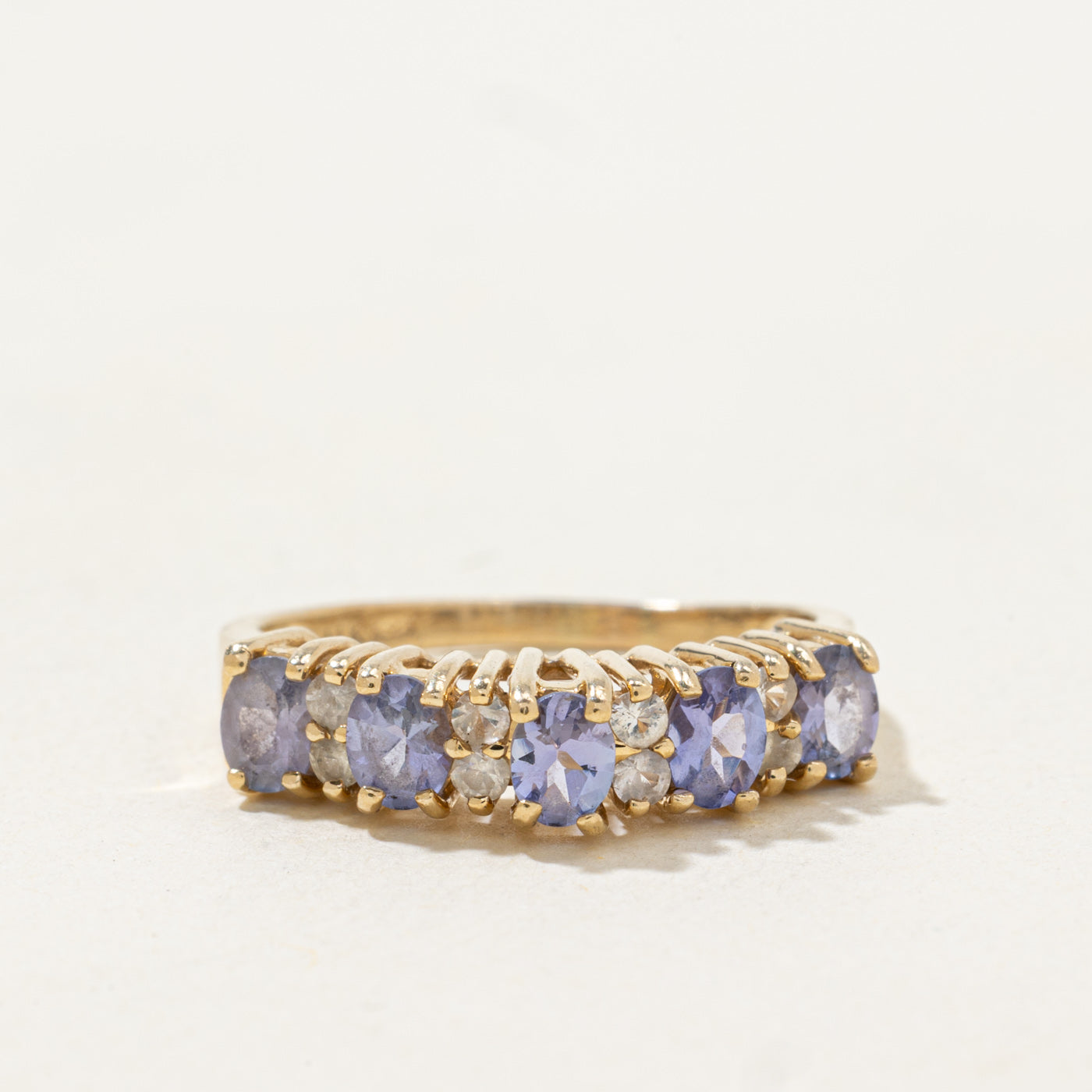 Five Stone Tanzanite & Diamond Ring | 0.6ctw, 0.16ctw | SZ 6.0 |