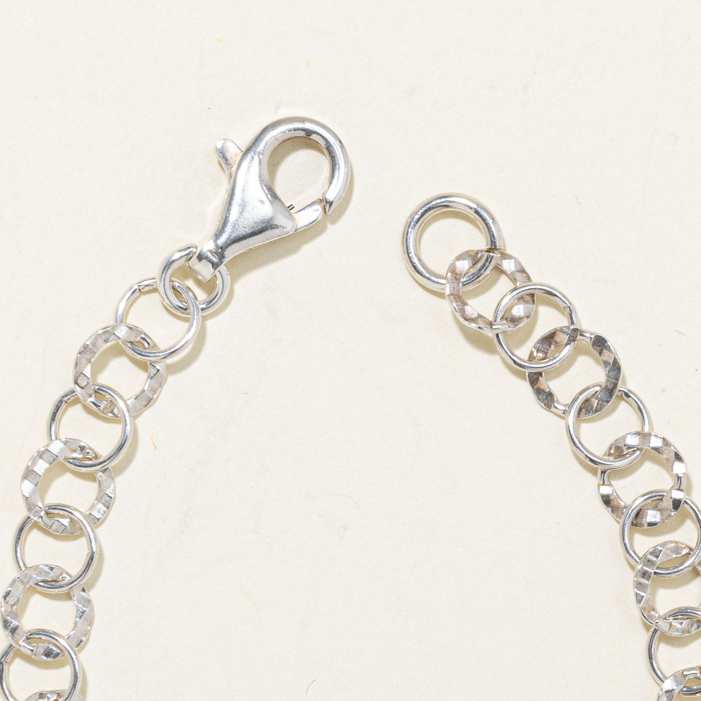 Sterling Silver Flower Charm Chain Bracelet | 7.5"