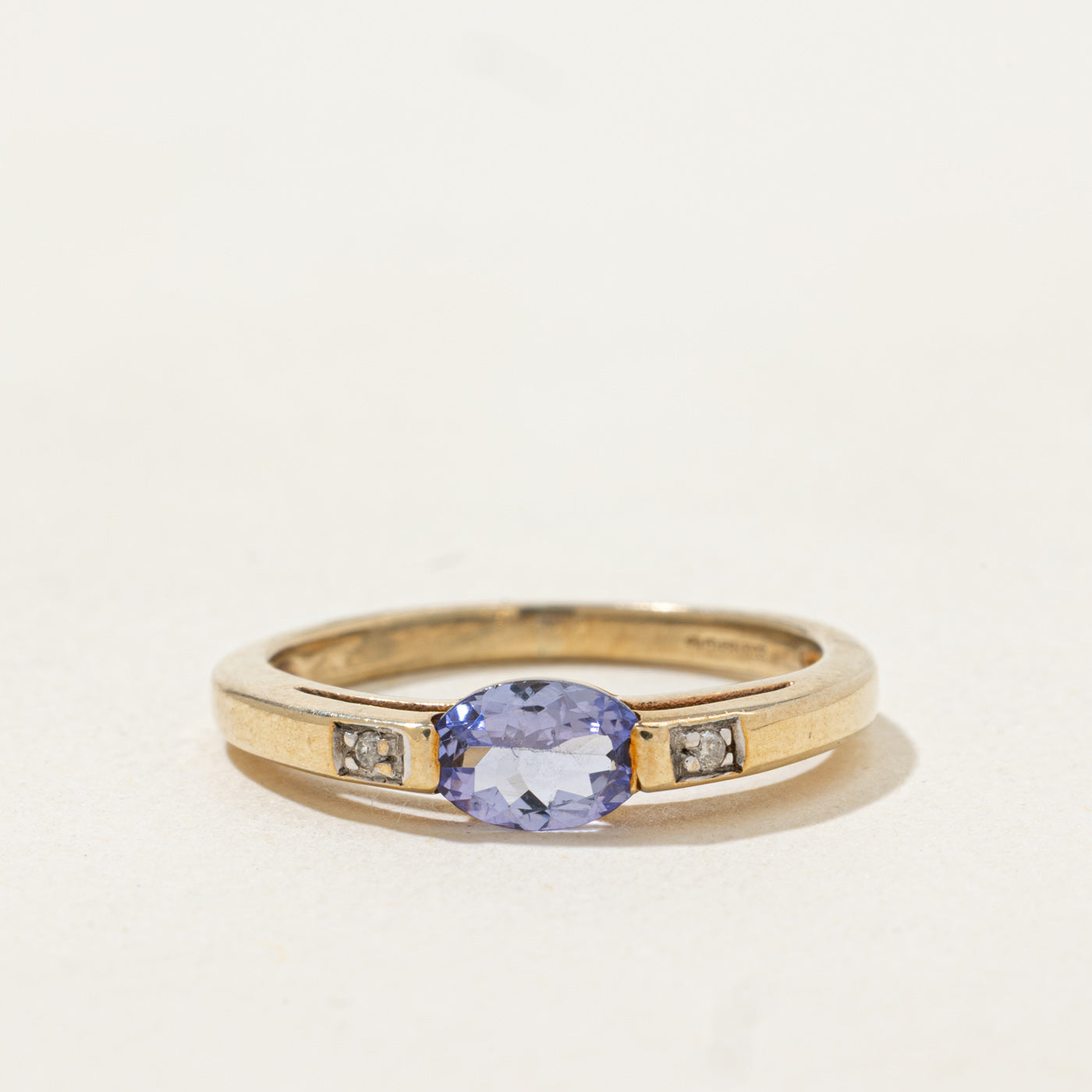 East West Tanzanite & Diamond Ring | 0.36ct, 0.01ctw | SZ 5.5 |