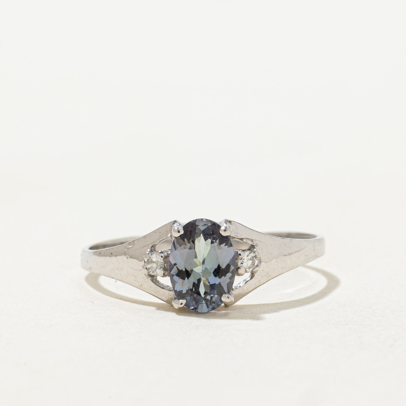 Oval Cut Spodumene & Diamond Ring | 0.62ct, 0.03ctw | SZ 7.25 |