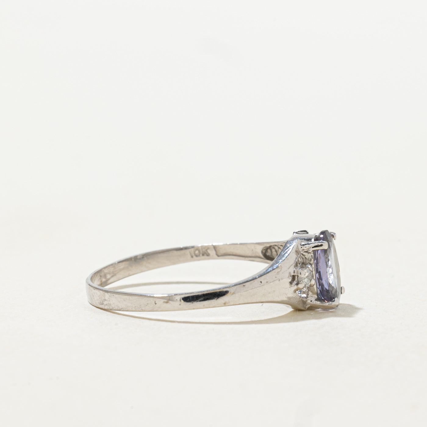 Oval Cut Spodumene & Diamond Ring | 0.62ct, 0.03ctw | SZ 7.25 |