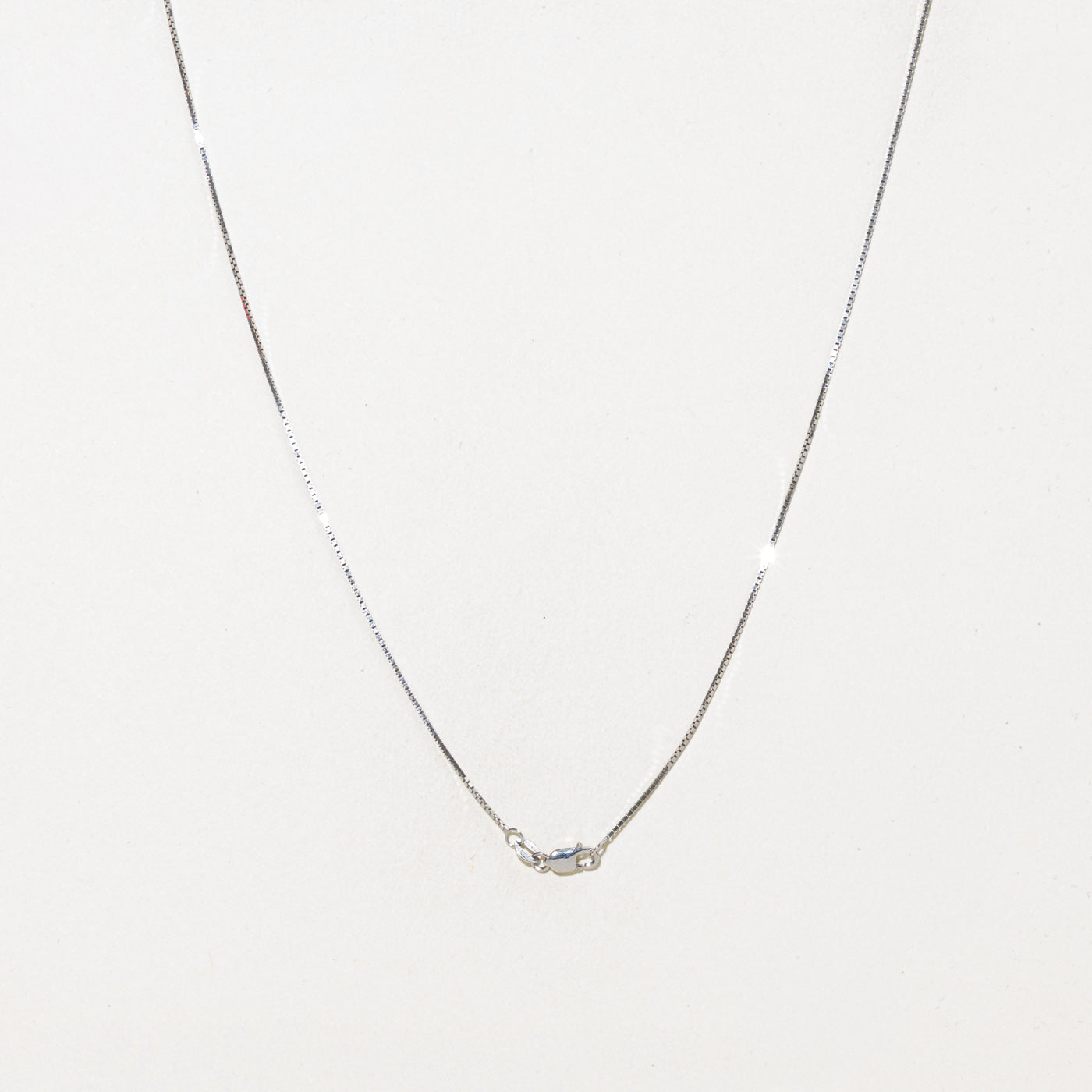10k White Gold Box Link Chain | 18"