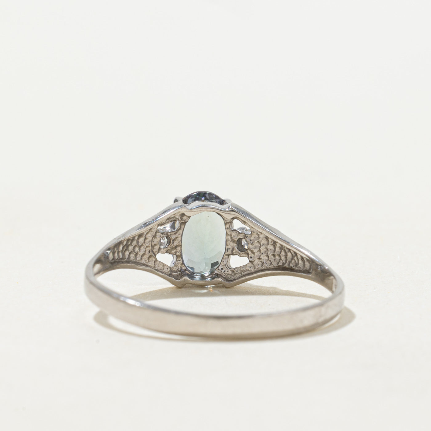 Oval Cut Spodumene & Diamond Ring | 0.62ct, 0.03ctw | SZ 7.25 |