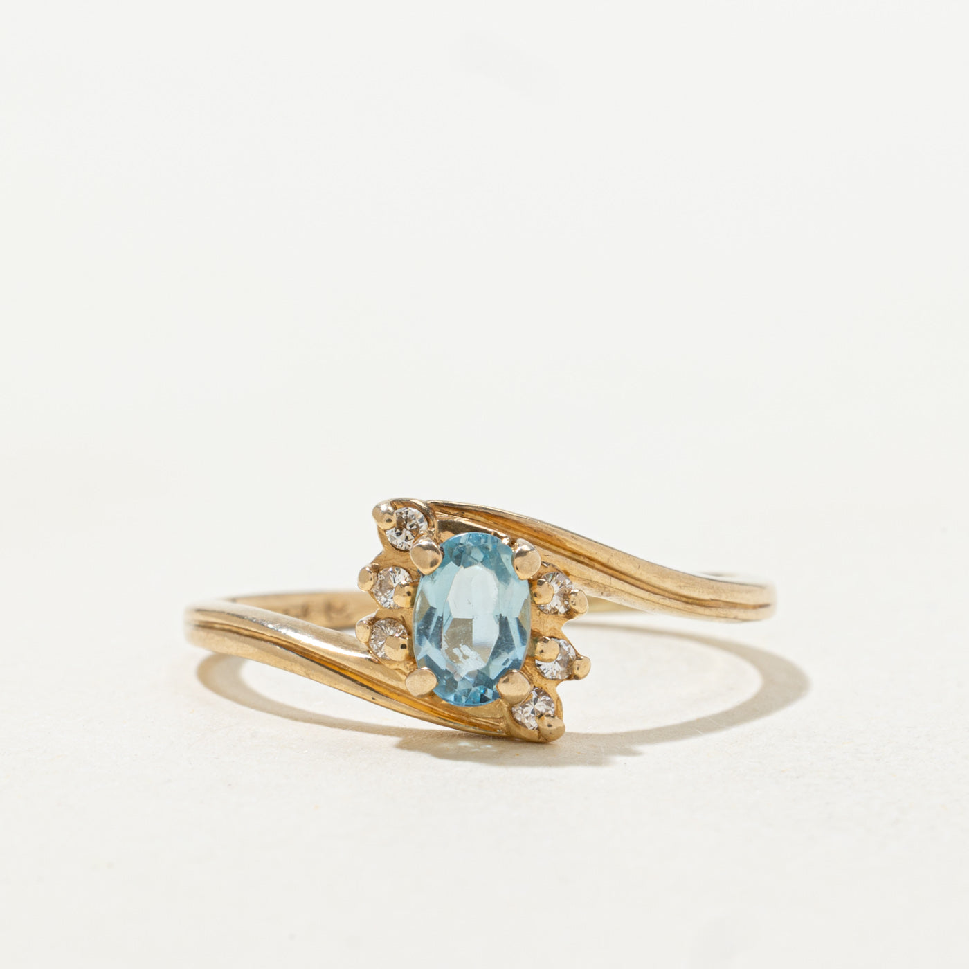 Aquamarine & Diamond Accented Ring | 0.34ct, 0.06ctw | SZ 8.5 |