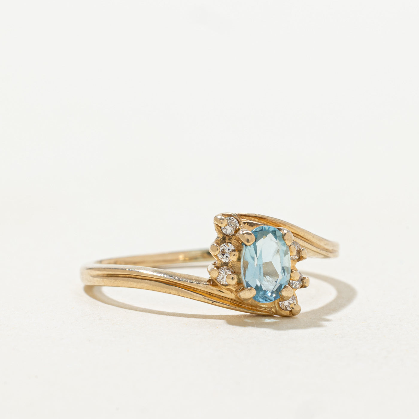 Aquamarine & Diamond Accented Ring | 0.34ct, 0.06ctw | SZ 8.5 |