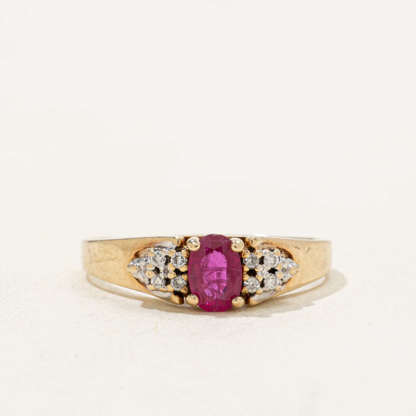 Synthetic Ruby & Natural Diamond Accented Ring | 0.35ct, 0.04ctw | SZ 8.0 |