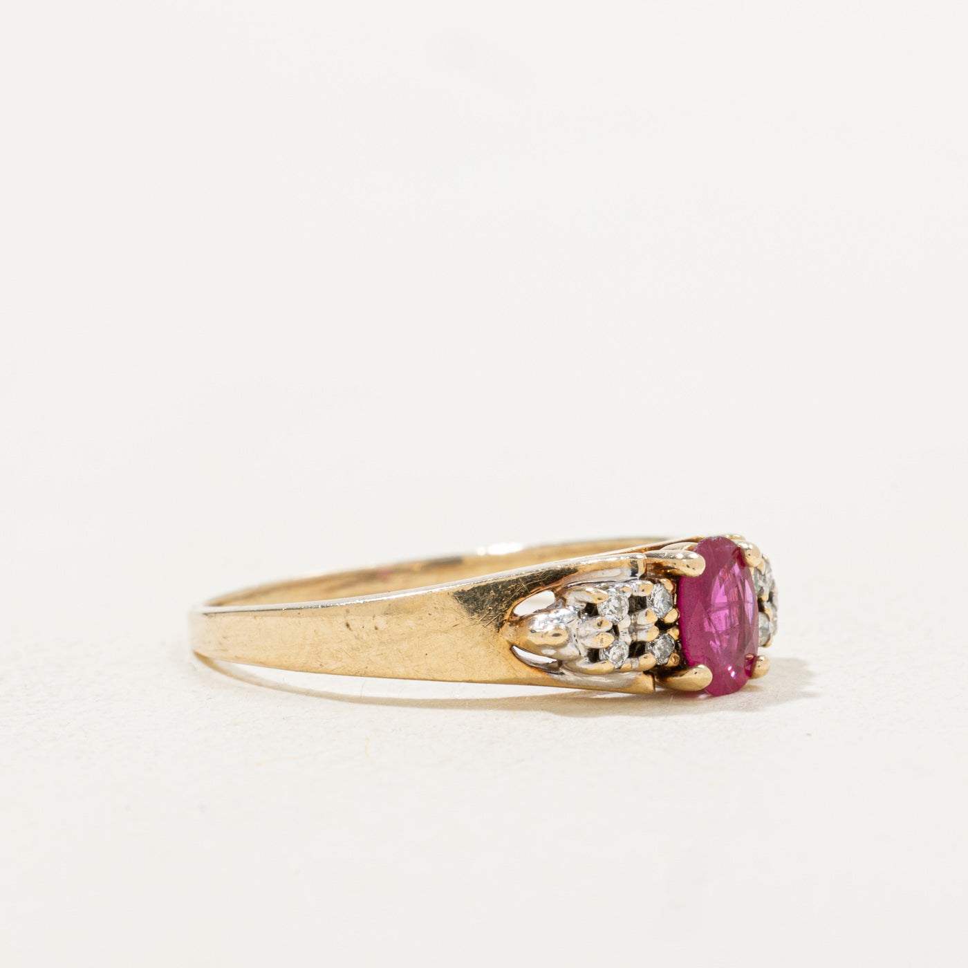 Synthetic Ruby & Natural Diamond Accented Ring | 0.35ct, 0.04ctw | SZ 8.0 |