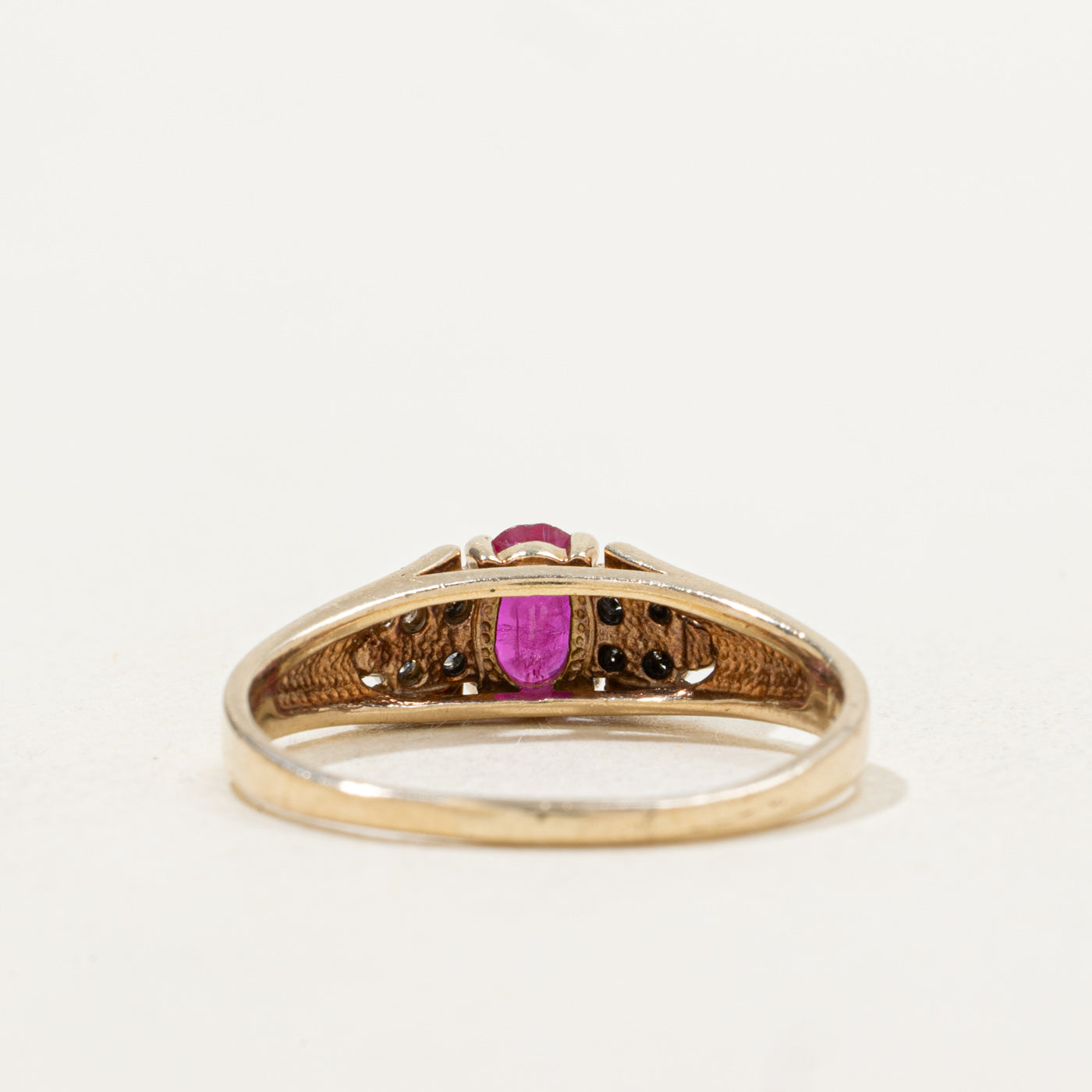 Synthetic Ruby & Natural Diamond Accented Ring | 0.35ct, 0.04ctw | SZ 8.0 |