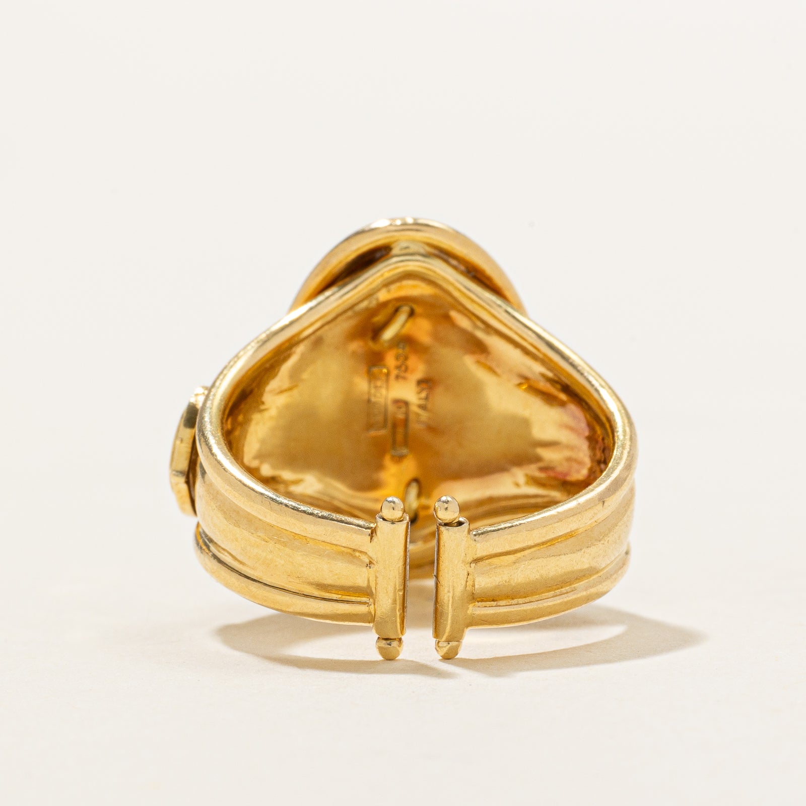 Italian 18k Yellow Gold Cameo Signet Ring | SZ 6