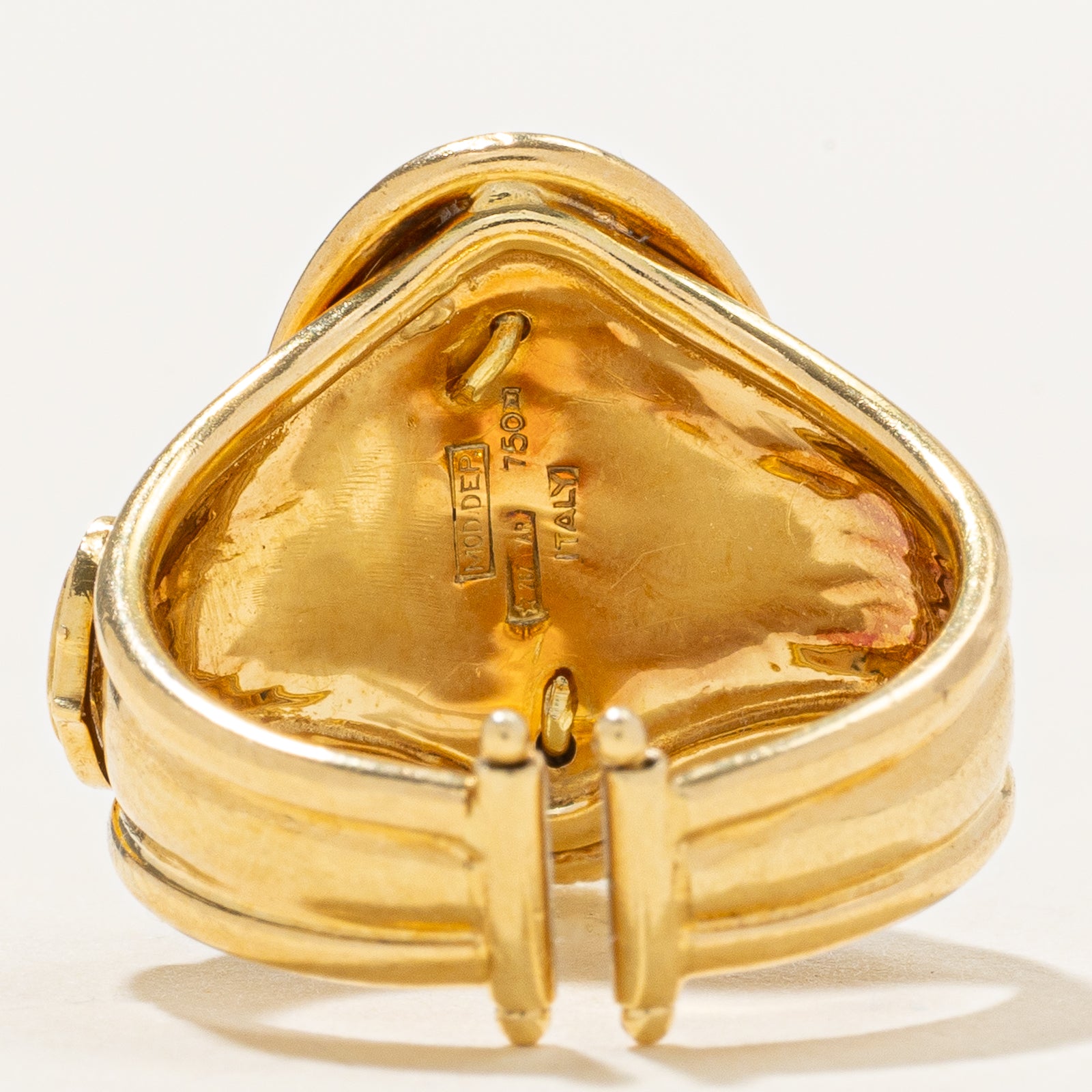 Italian 18k Yellow Gold Cameo Signet Ring | SZ 6
