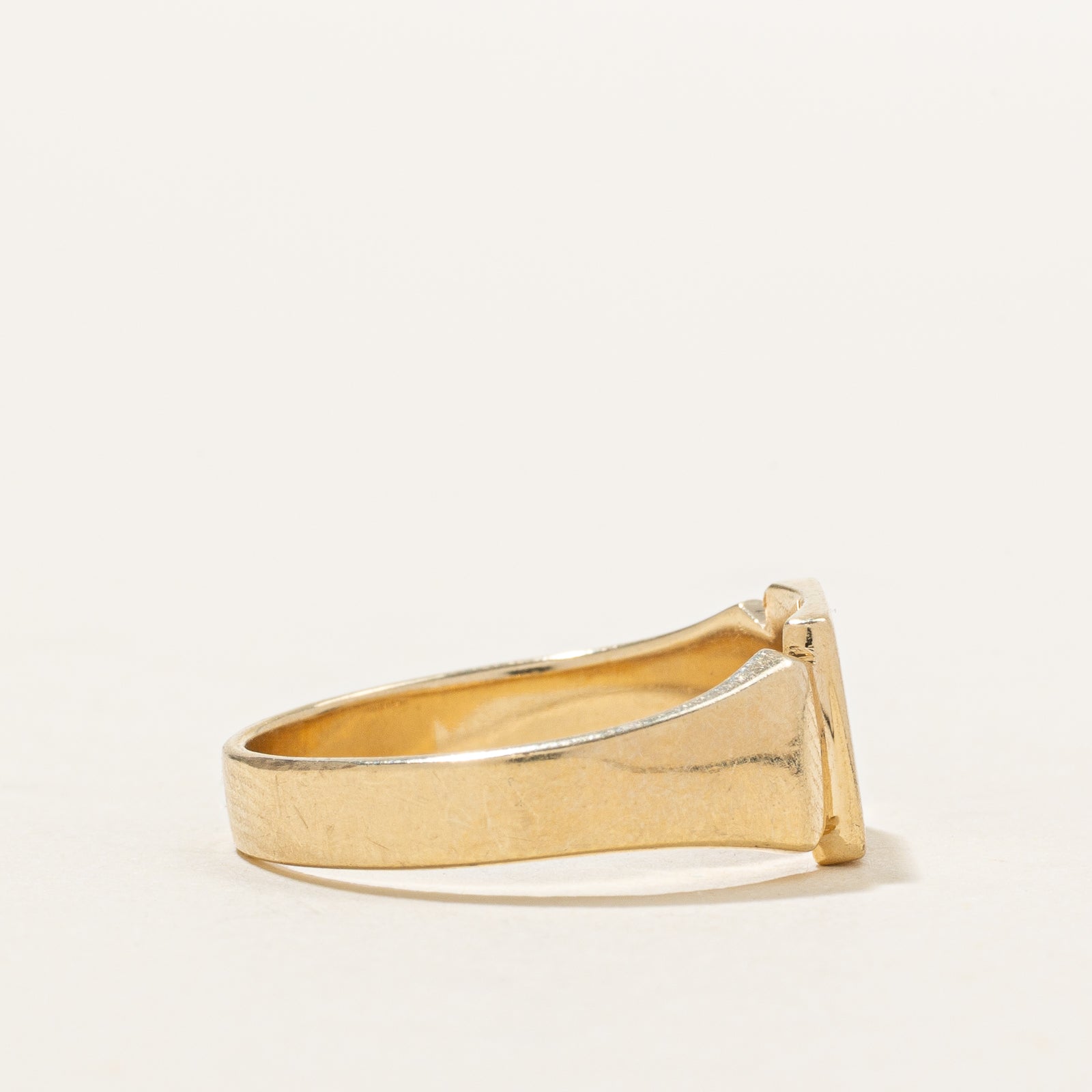 10k Yellow Gold Plain Signet Ring | SZ 8