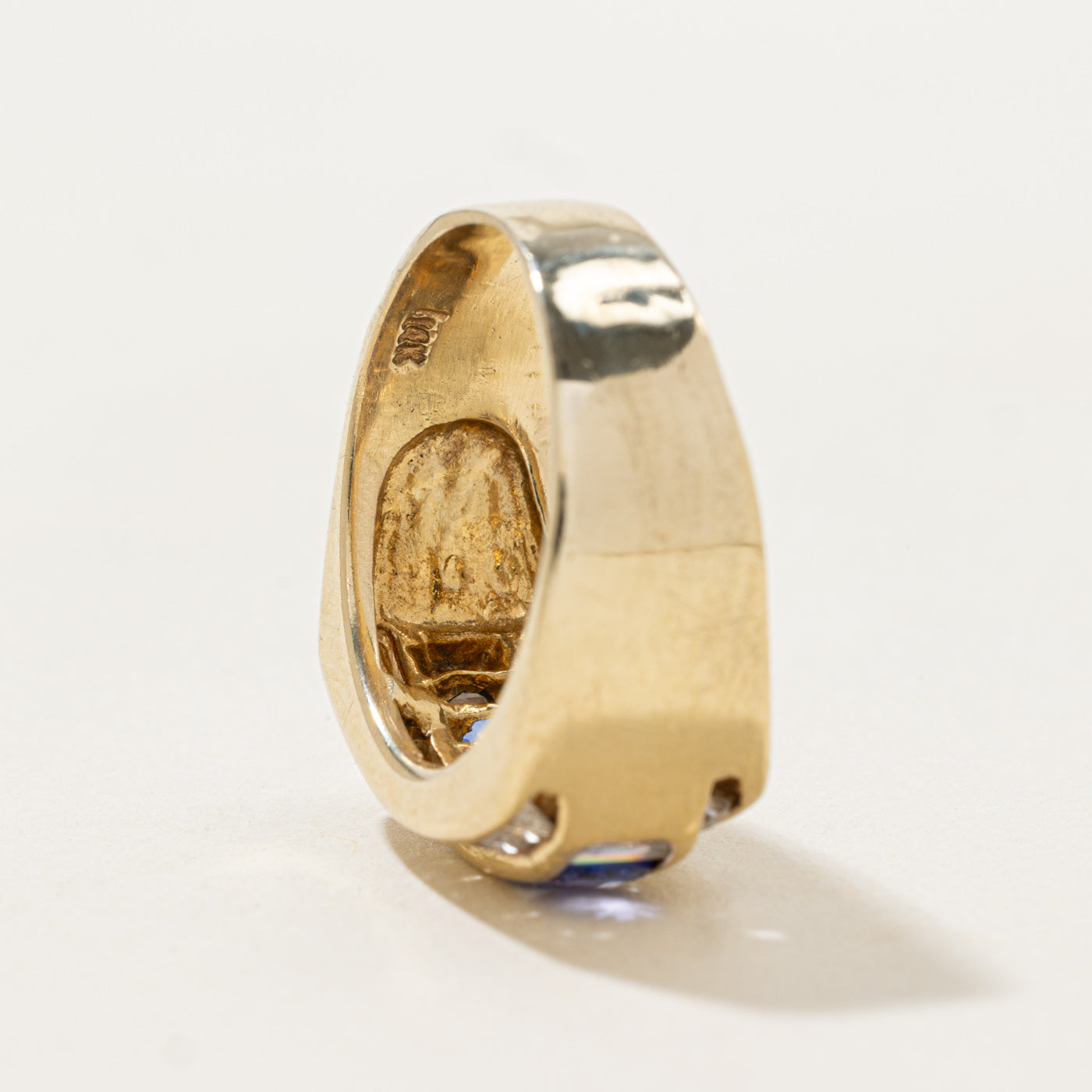 Channel Set Multi Row Tanzanite & Diamond Band | 1.0ctw, 0.72ctw | SZ 7.5 |