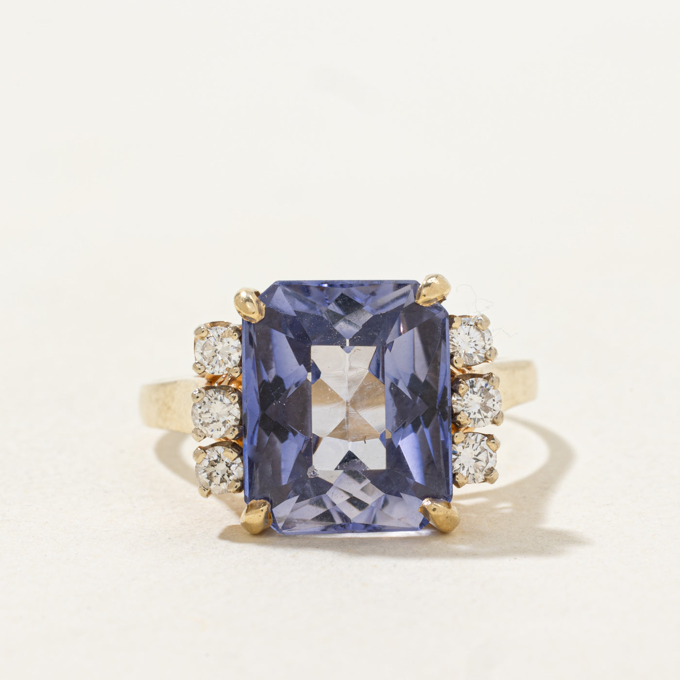 Sapphire & Diamond Accented Cocktail Ring | 6.7ct, 0.27ctw | SZ 8.75 |