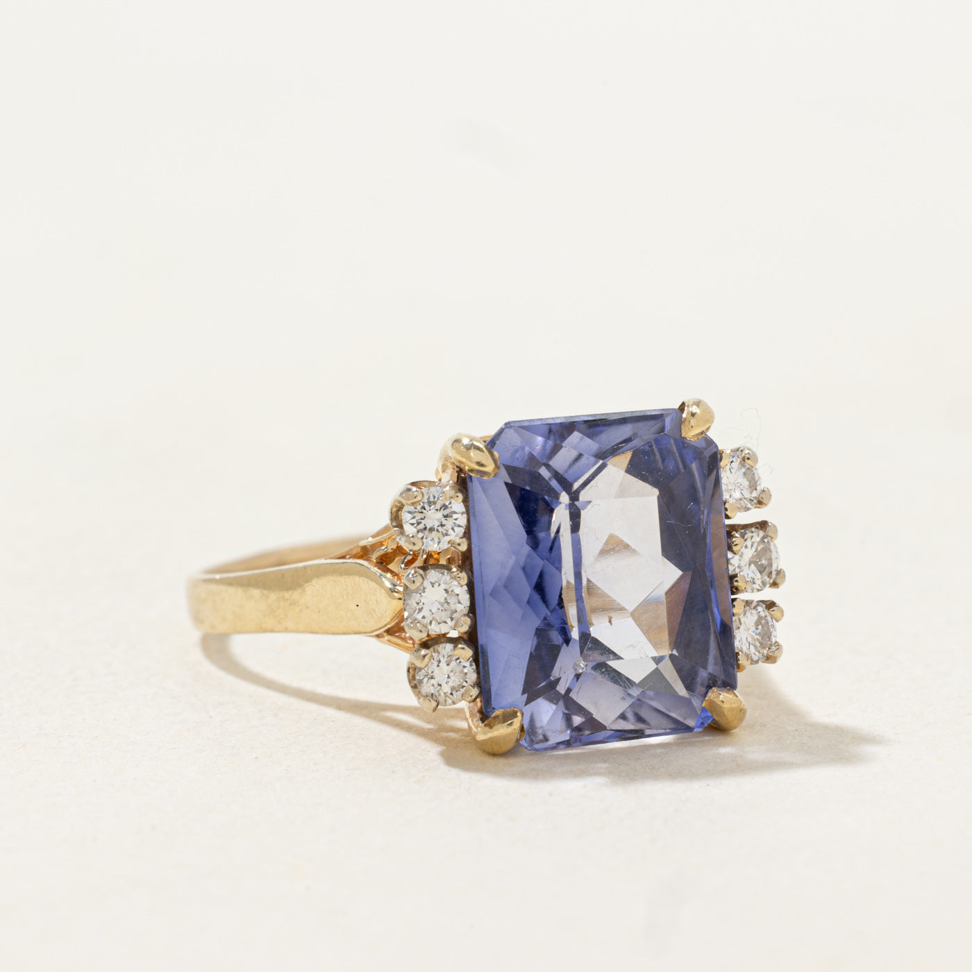 Sapphire & Diamond Accented Cocktail Ring | 6.7ct, 0.27ctw | SZ 8.75 |