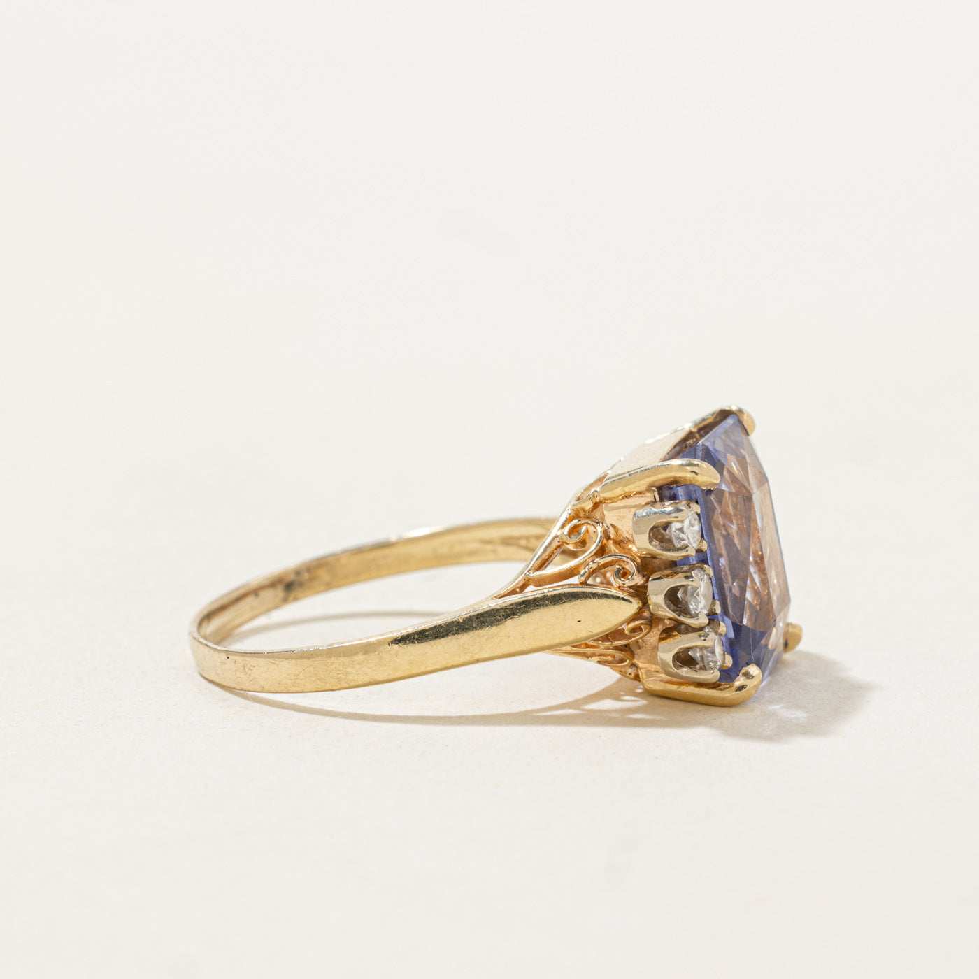 Sapphire & Diamond Accented Cocktail Ring | 6.7ct, 0.27ctw | SZ 8.75 |