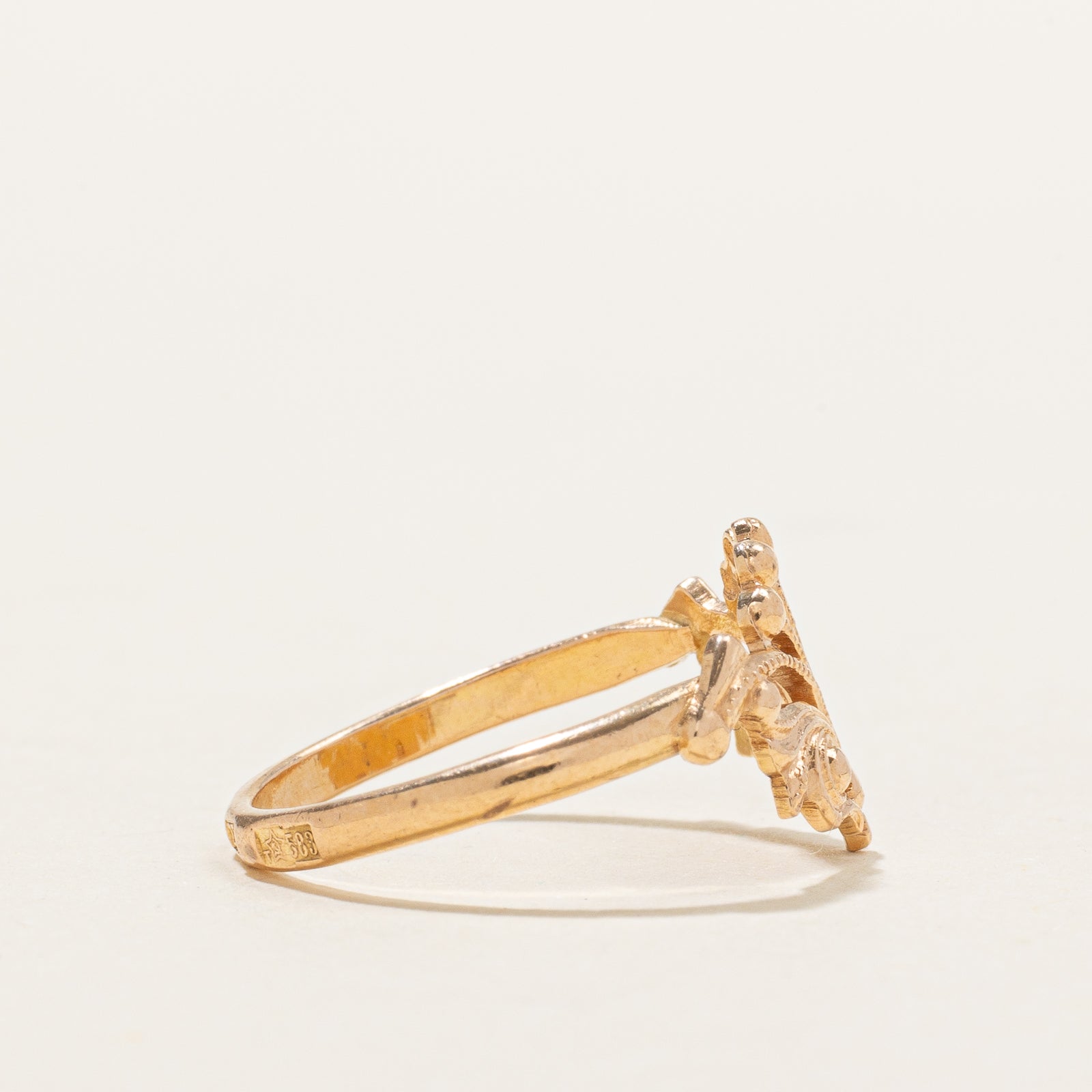1992 Belarus 14k Rose Gold Thin Openwork Ring | SZ 5.5