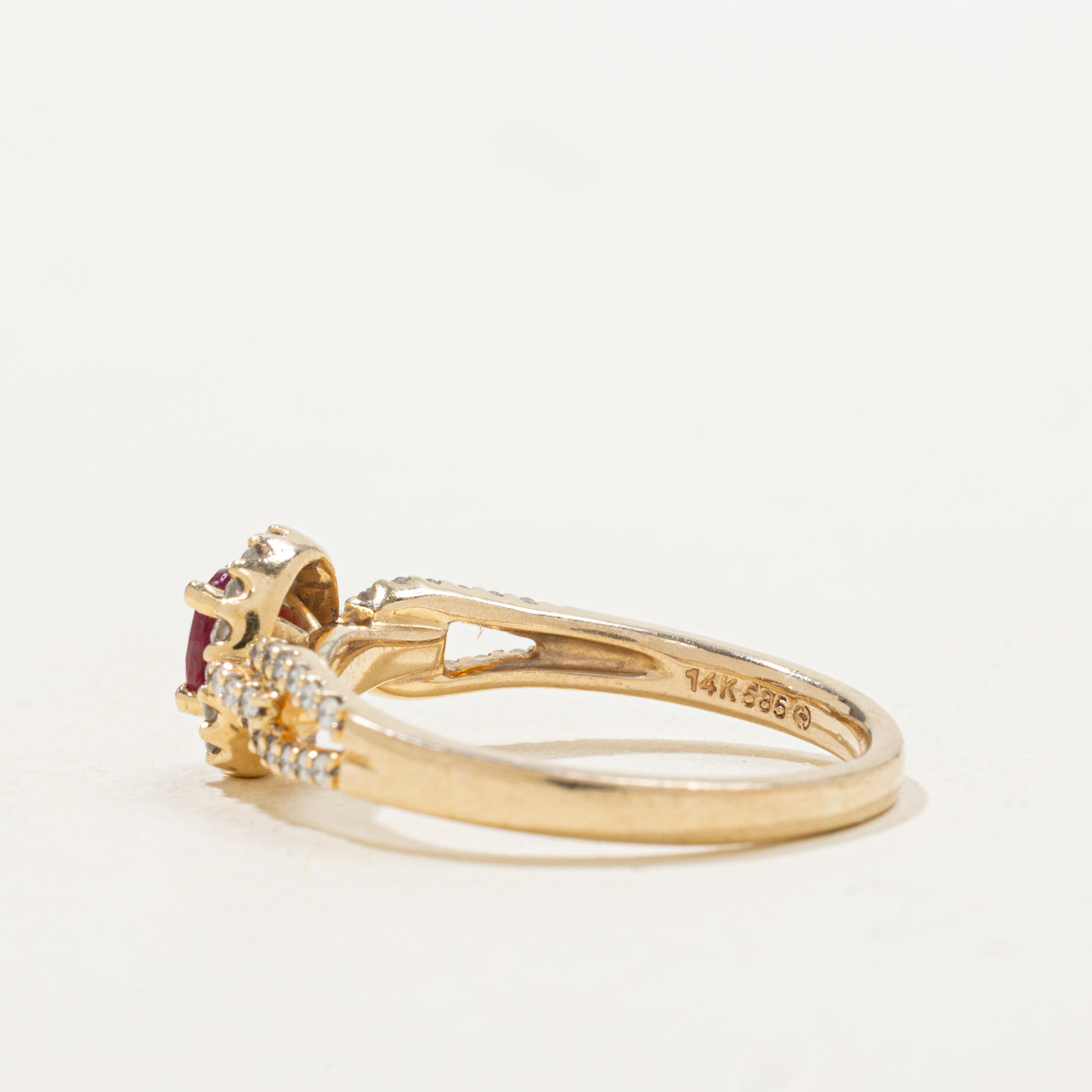 Ruby & Diamond Open Halo Ring | 0.46ct, 0.17ctw | SZ 7.75 |