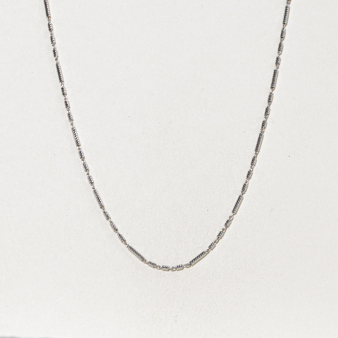 14k White Gold Bar Link Chain | 15.75"