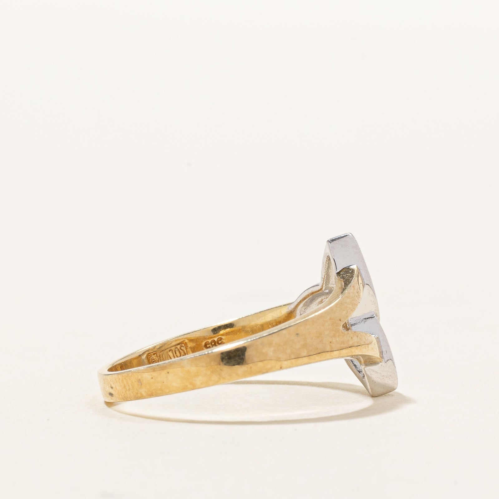 Dublin 14k Two Tone Gold Celtic Ring | SZ 6