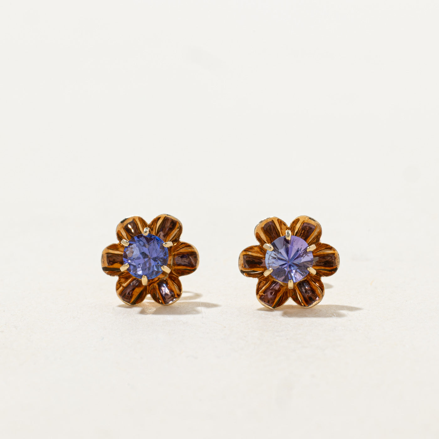 Tanzanite Floral Stud Earrings | 0.8ctw