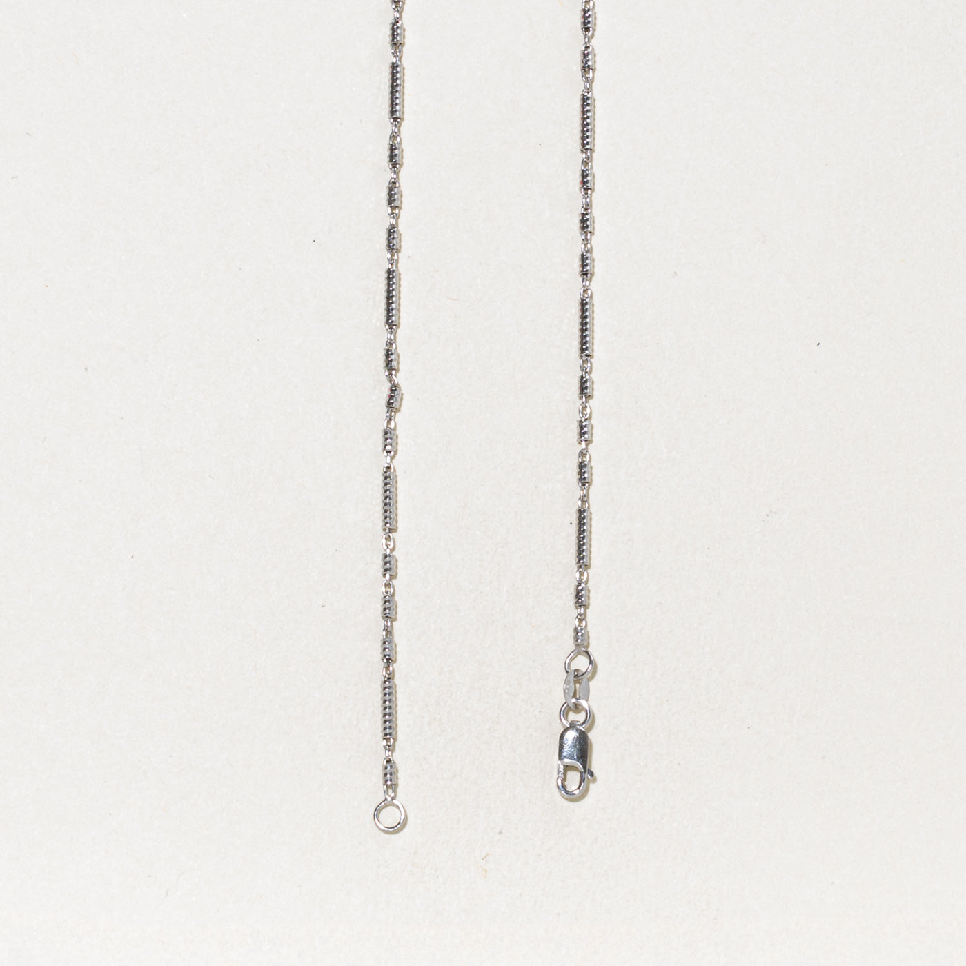 14k White Gold Bar Link Chain | 15.75"