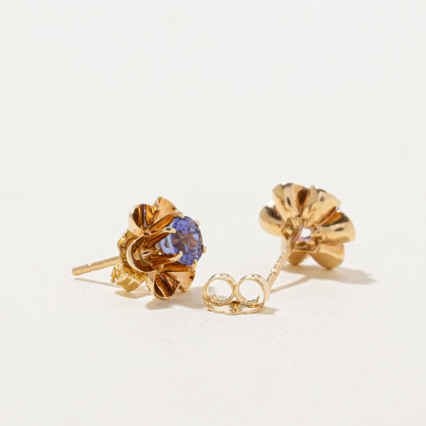 Tanzanite Floral Stud Earrings | 0.8ctw
