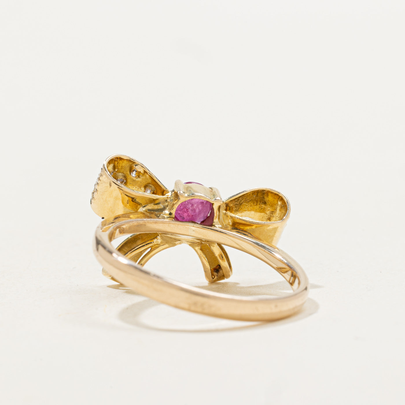 Ruby & Diamond Bow Ring | 0.24ct, 0.02ctw | SZ 6.0 |