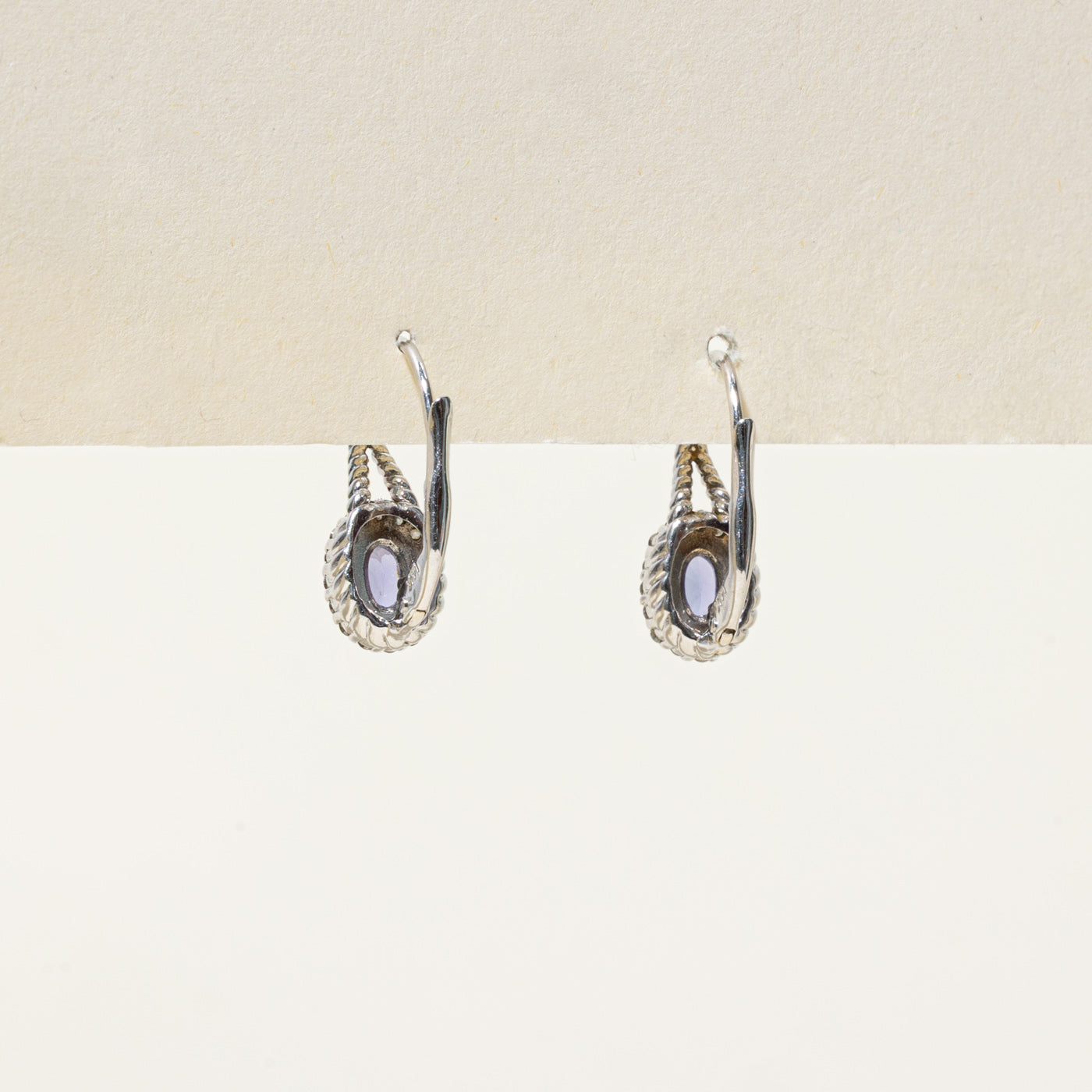 Tanzanite & Diamond Halo Drop Earrings | 0.95ctw, 0.23ctw |