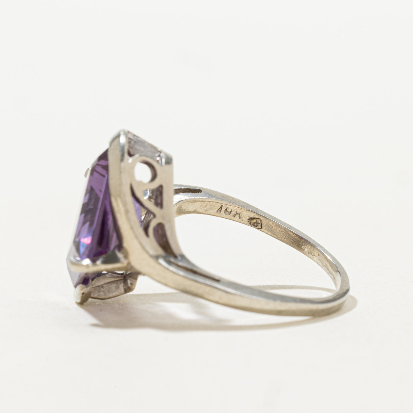Step Cut Synthetic Sapphire Bypass Ring | 8.25ct | SZ 8.5 |
