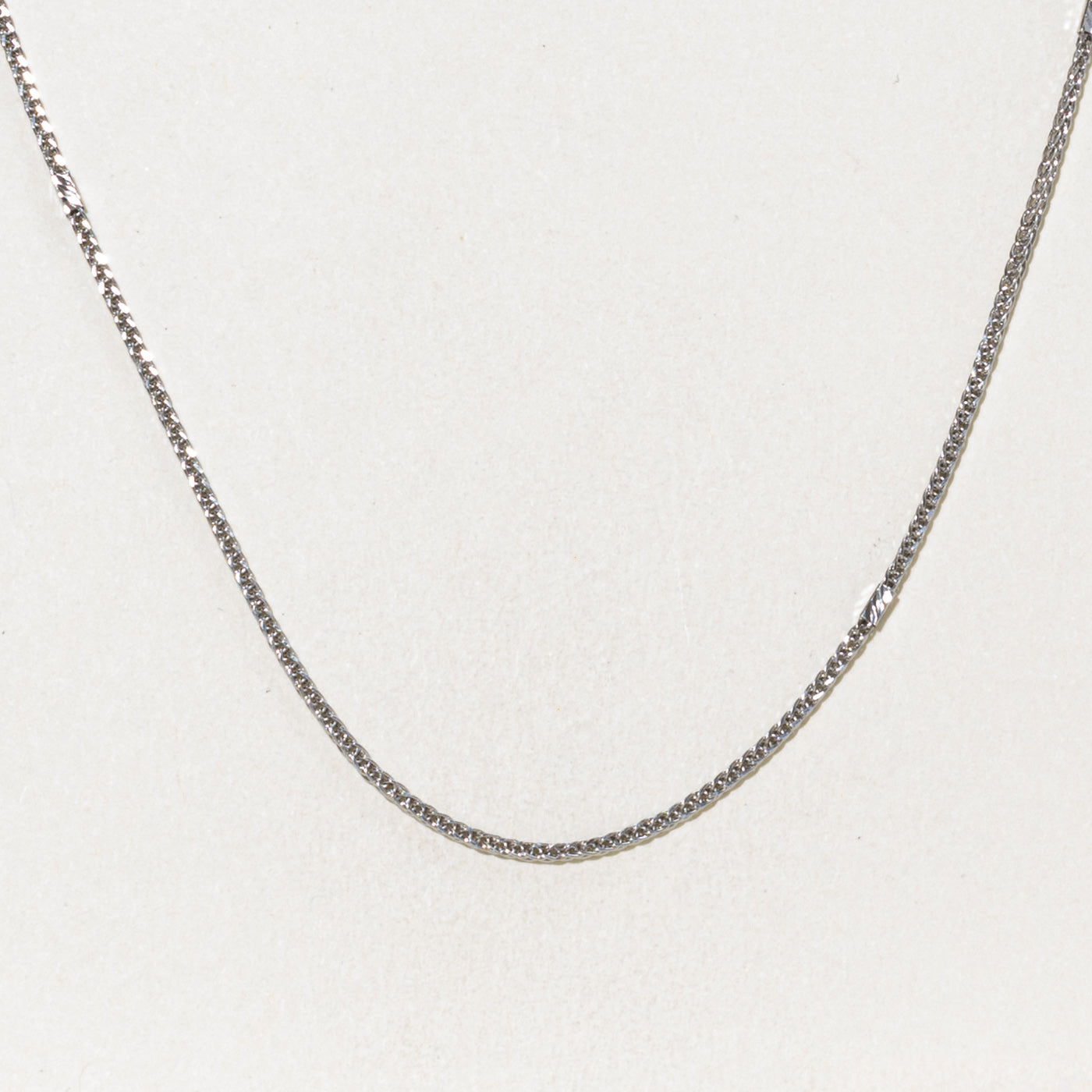 14k White Gold Foxtail Chain | 1.50mm | 17"