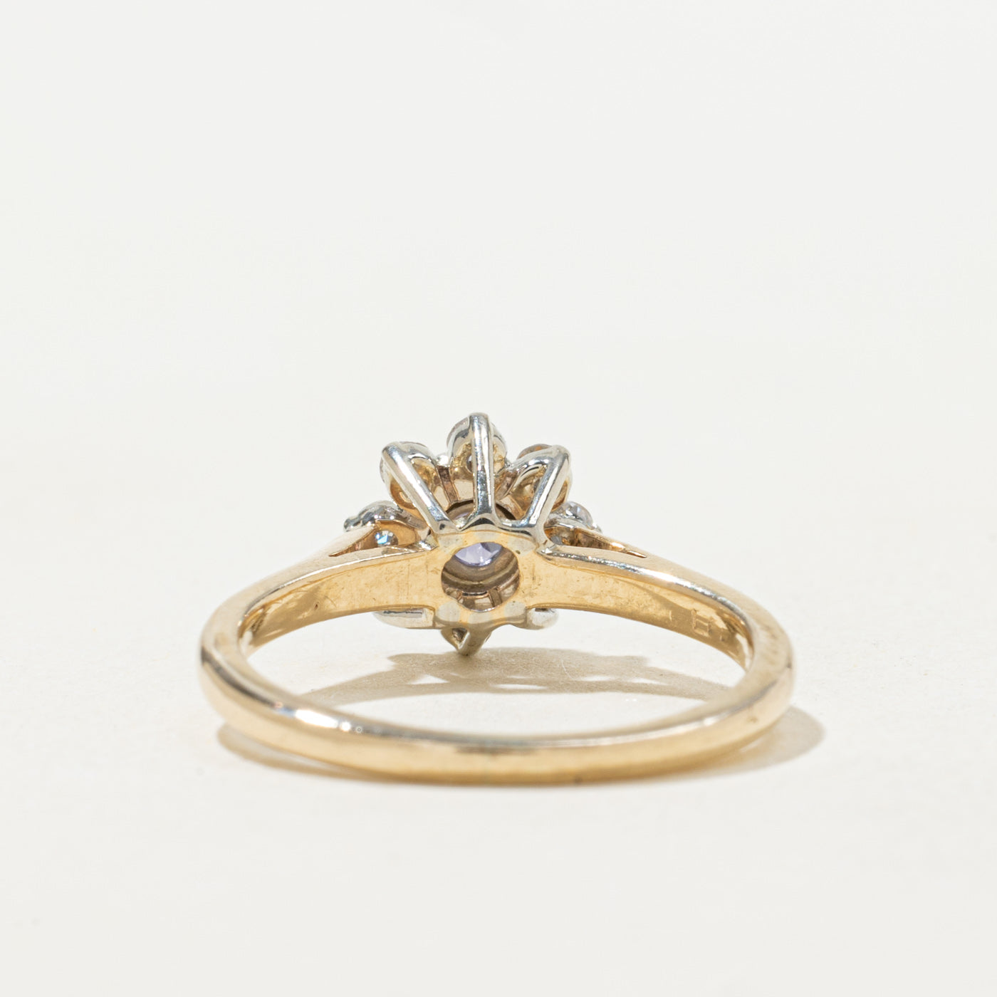 Bague sertie de saphirs synthétiques et de diamants illusion | 0,3 ct, 0,12 ct au total | Taille 5,0 |