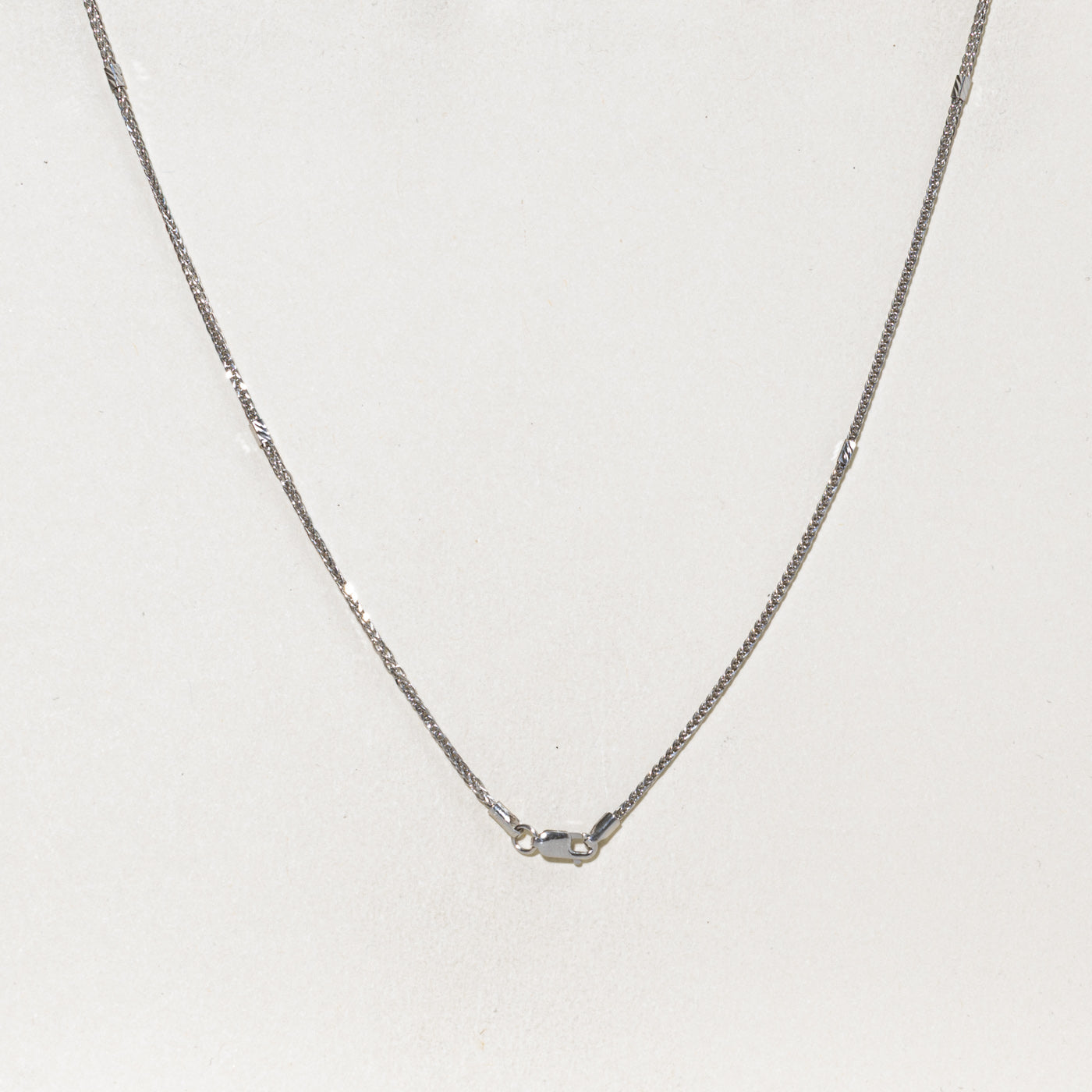 14k White Gold Foxtail Chain | 1.50mm | 17"
