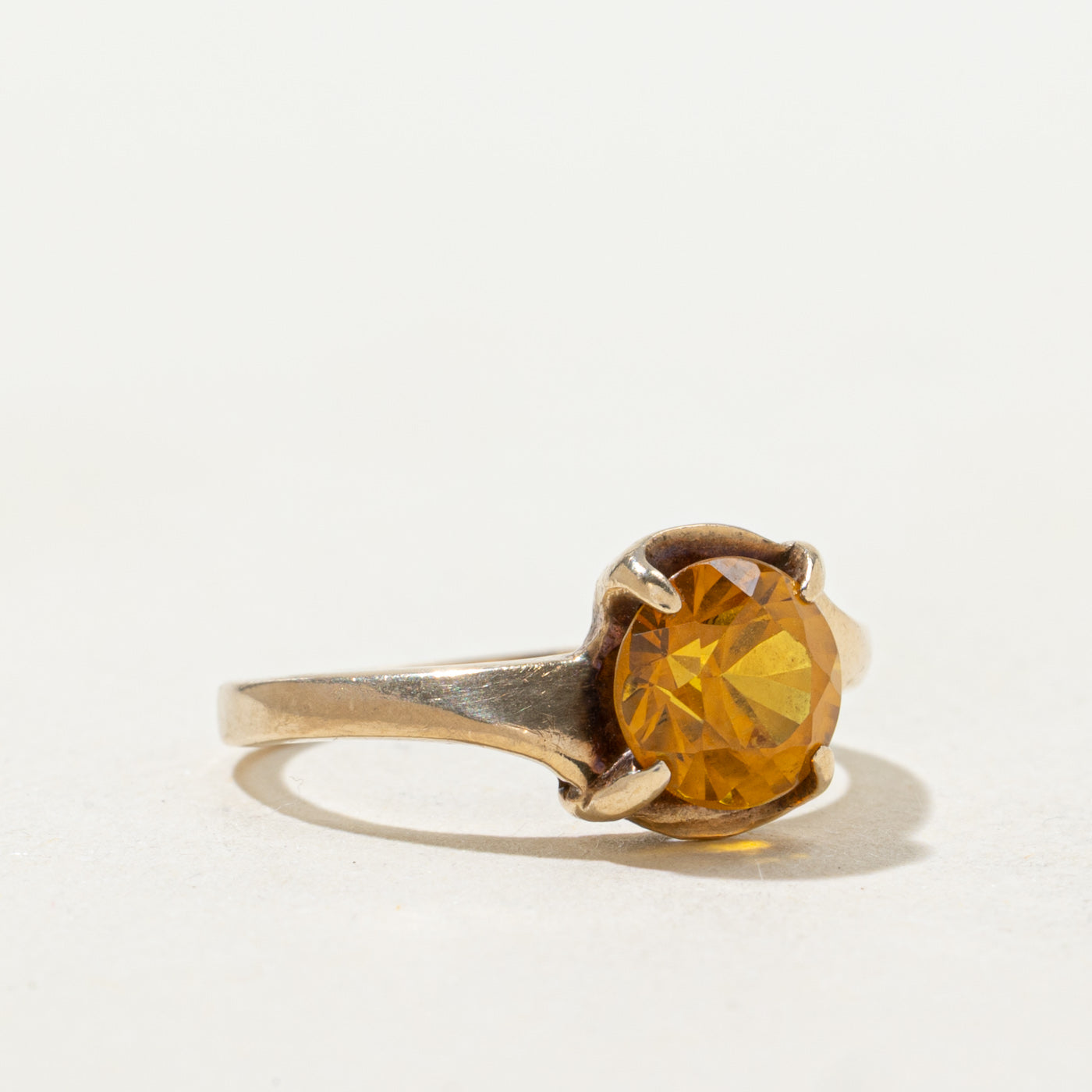 Solitaire Synthetic Sapphire Bypass Ring | 1.3ct | SZ 3.5 |