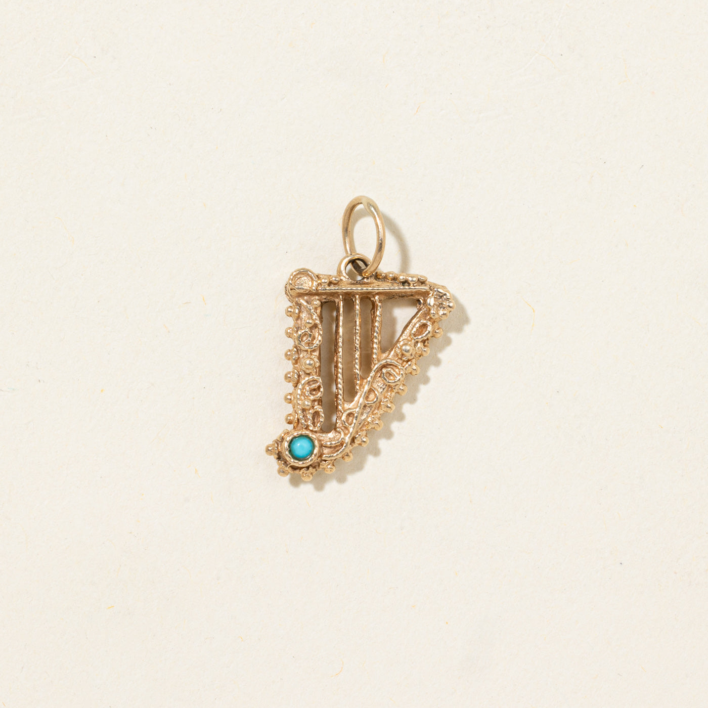 Turquoise Harp Charm | 0.05ctw