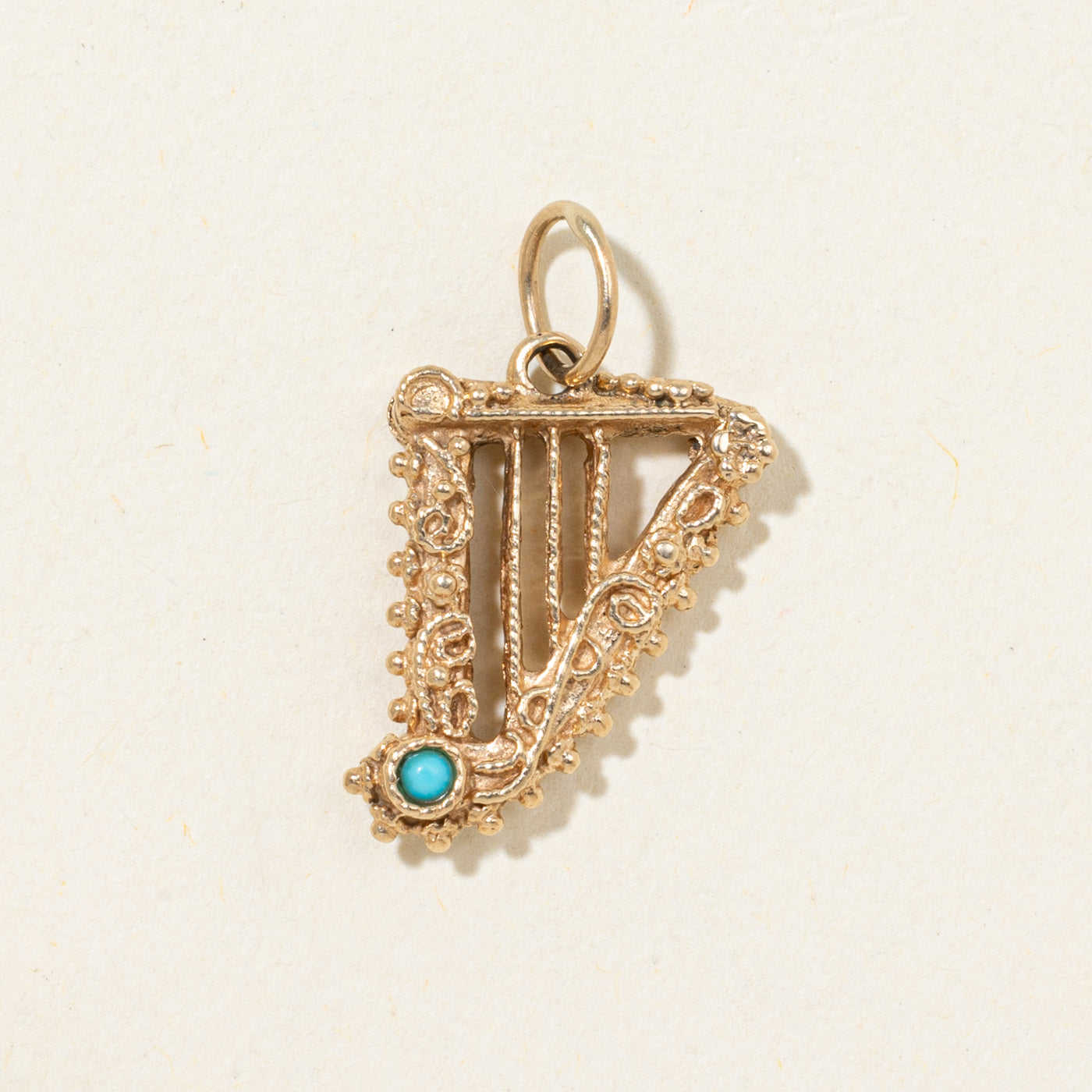 Turquoise Harp Charm | 0.05ctw