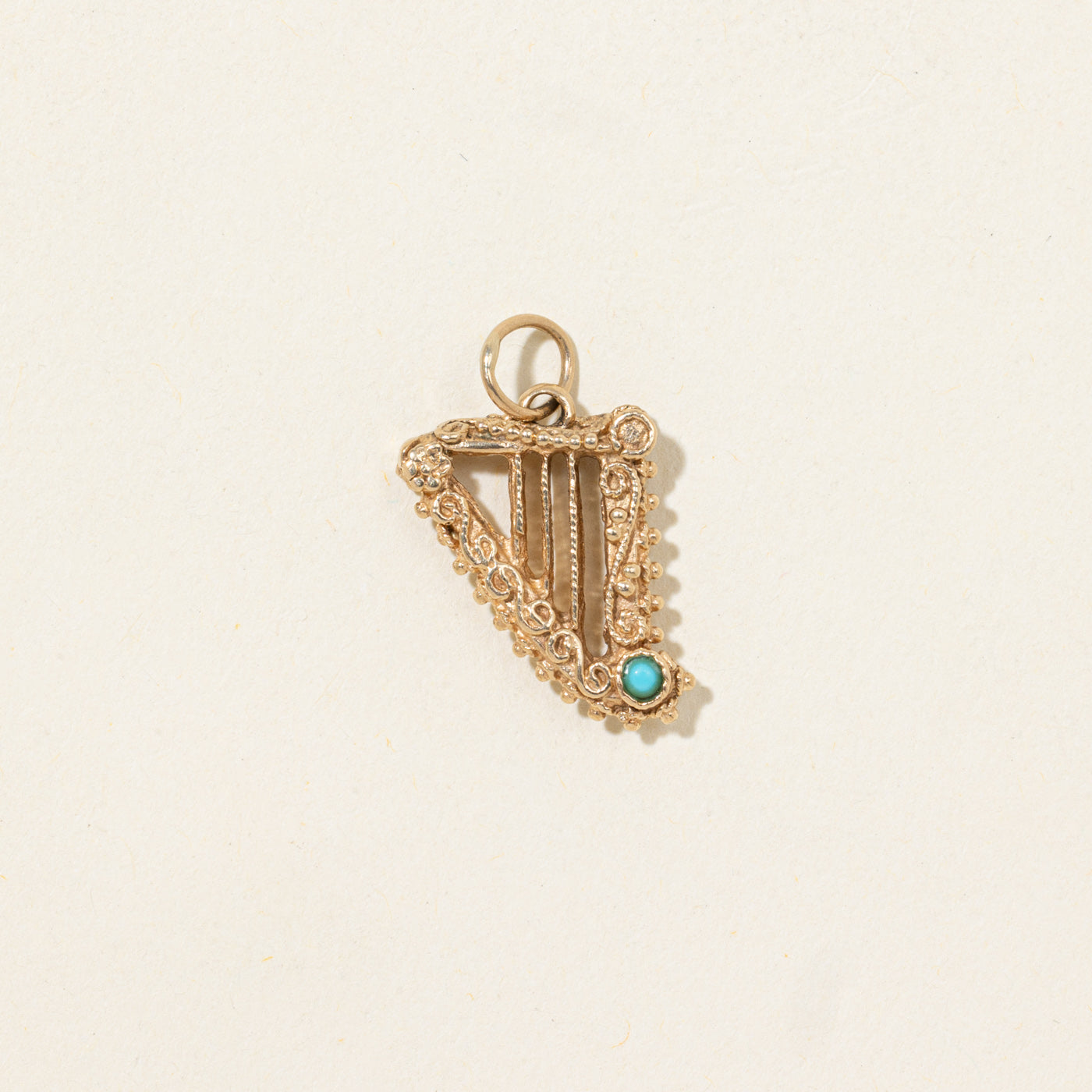 Turquoise Harp Charm | 0.05ctw