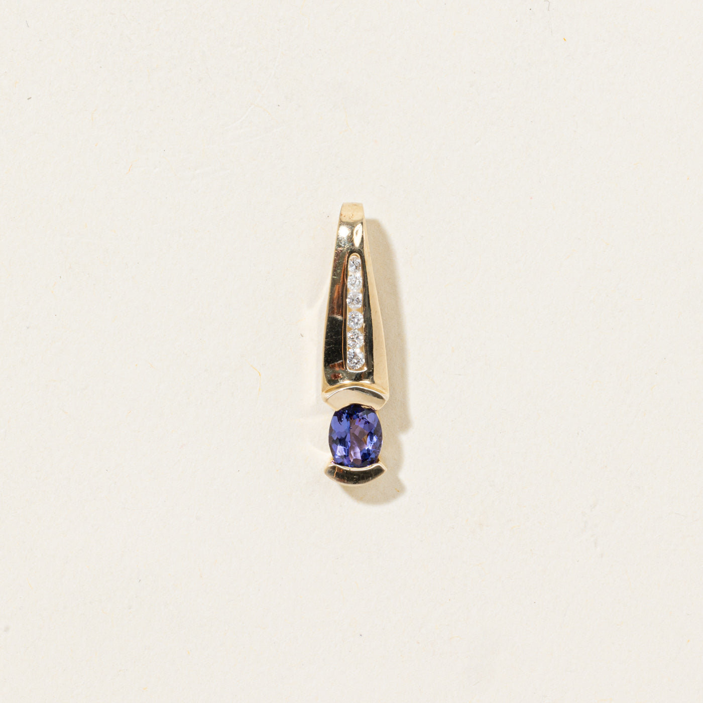 Semi Bezel Tanzanite & Diamond Drop Pendant | 0.35ct, 0.04ctw |
