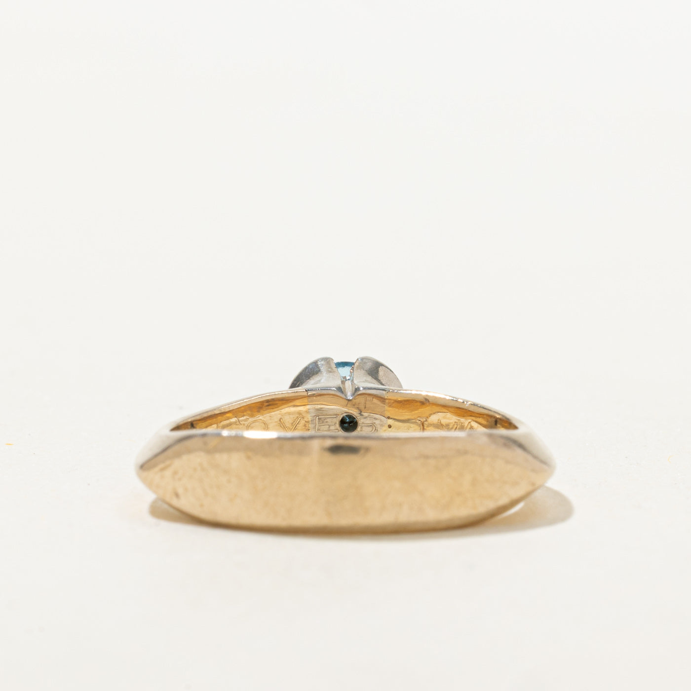 Semi Bezel Set Blue Topaz Euro Shank Ring | 0.55ct | SZ 7.25 |