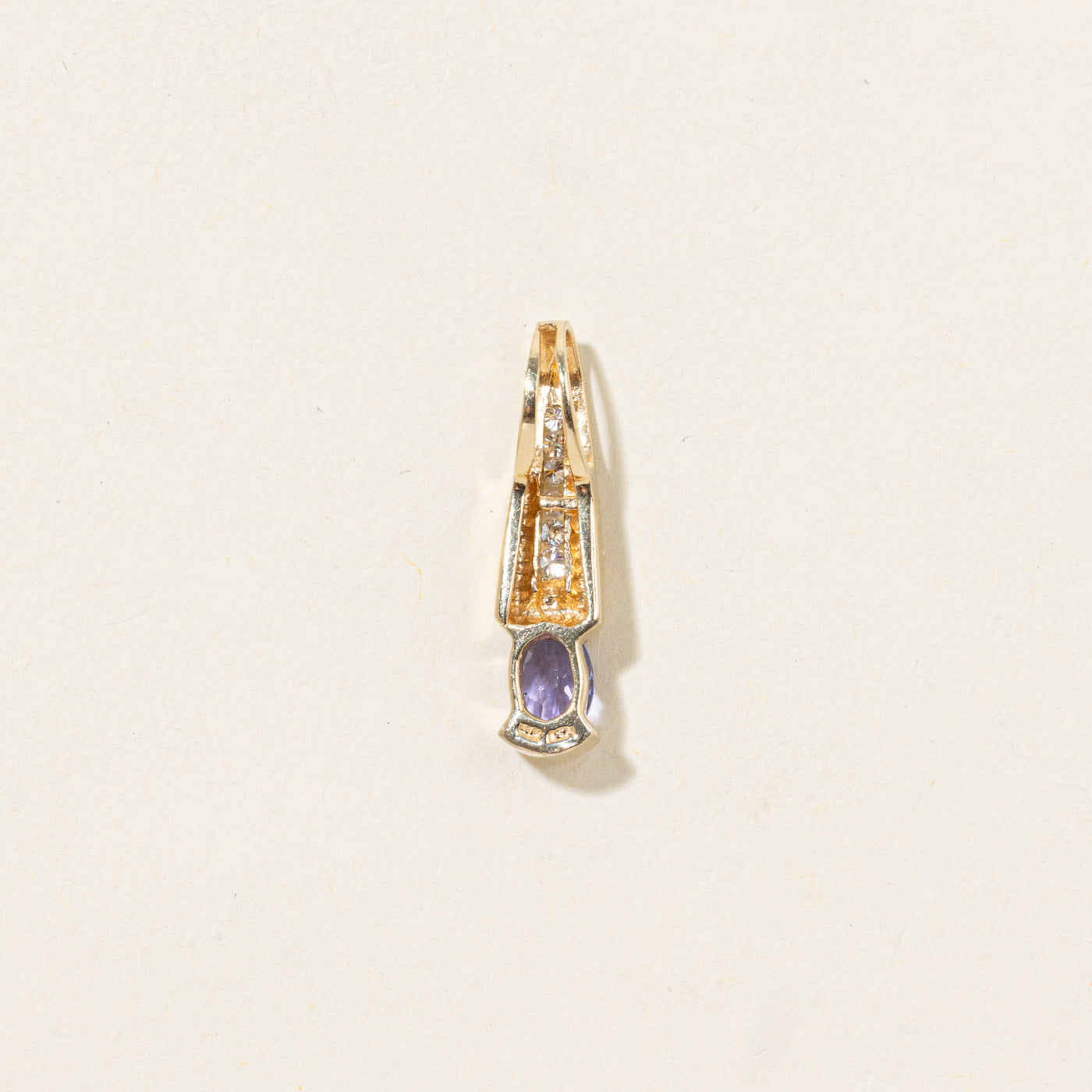 Semi Bezel Tanzanite & Diamond Drop Pendant | 0.35ct, 0.04ctw |