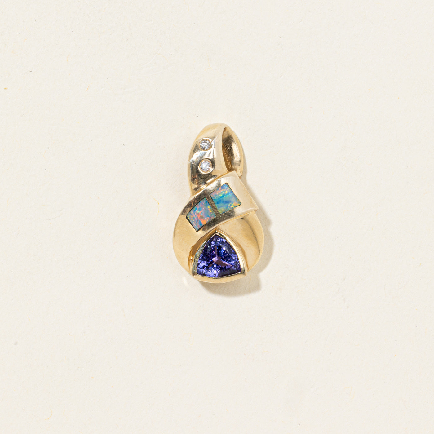 Tanzanite, Opal & Diamond Crossover Pendant | 0.82ctw, 0.02ctw |