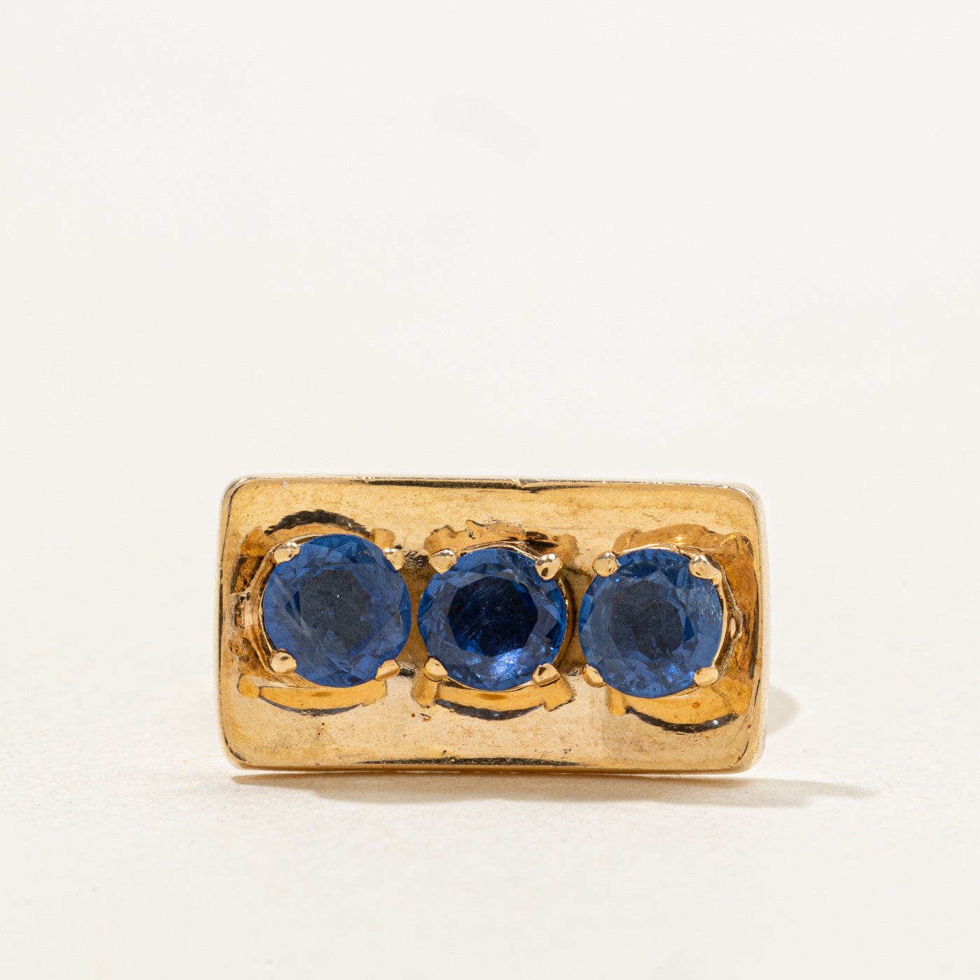 Three Stone Sapphire Cocktail Ring | 2.10ctw | SZ 6.0 |