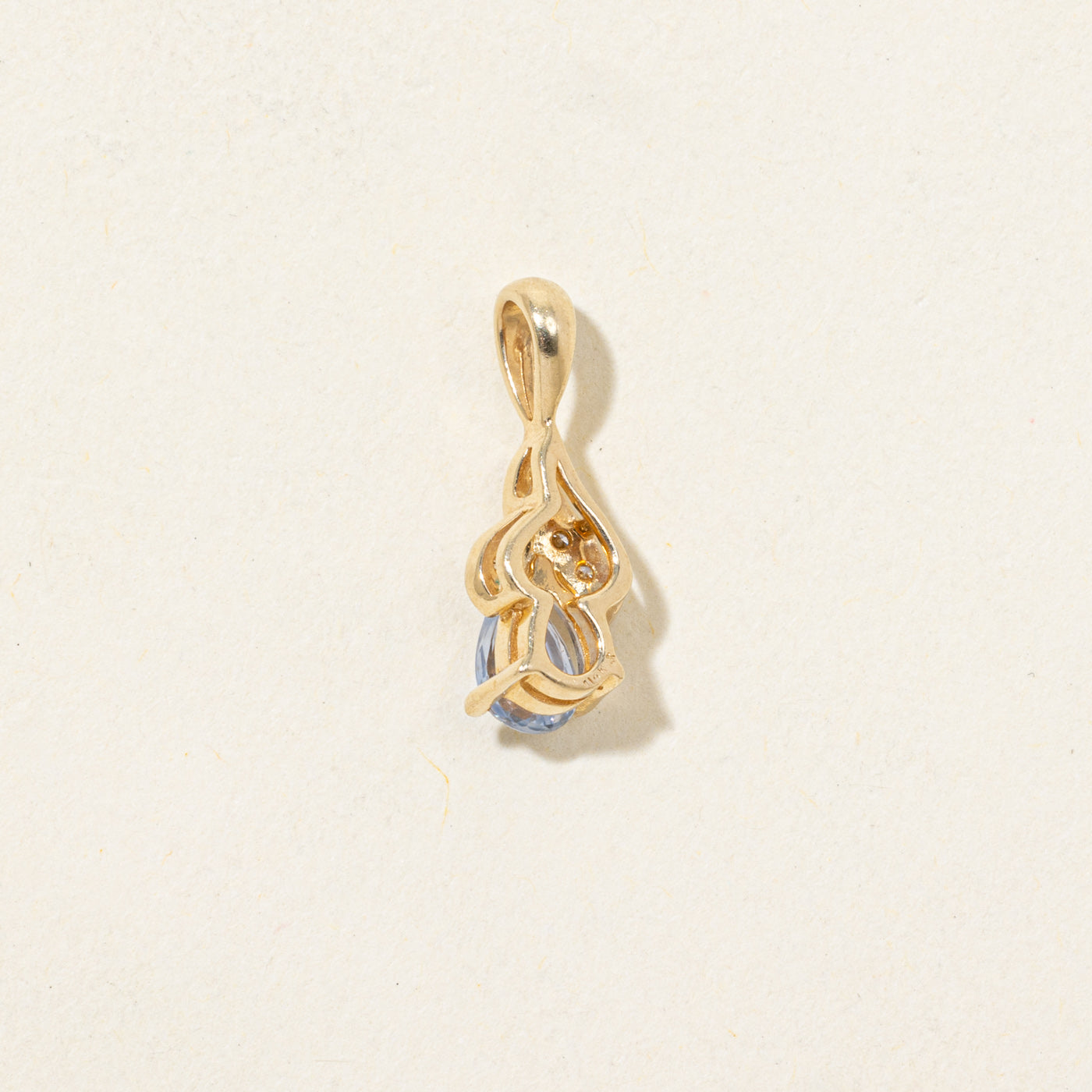 Pear Cut Sapphire & Diamond Pendant | 0.5ct, 0.02ctw |
