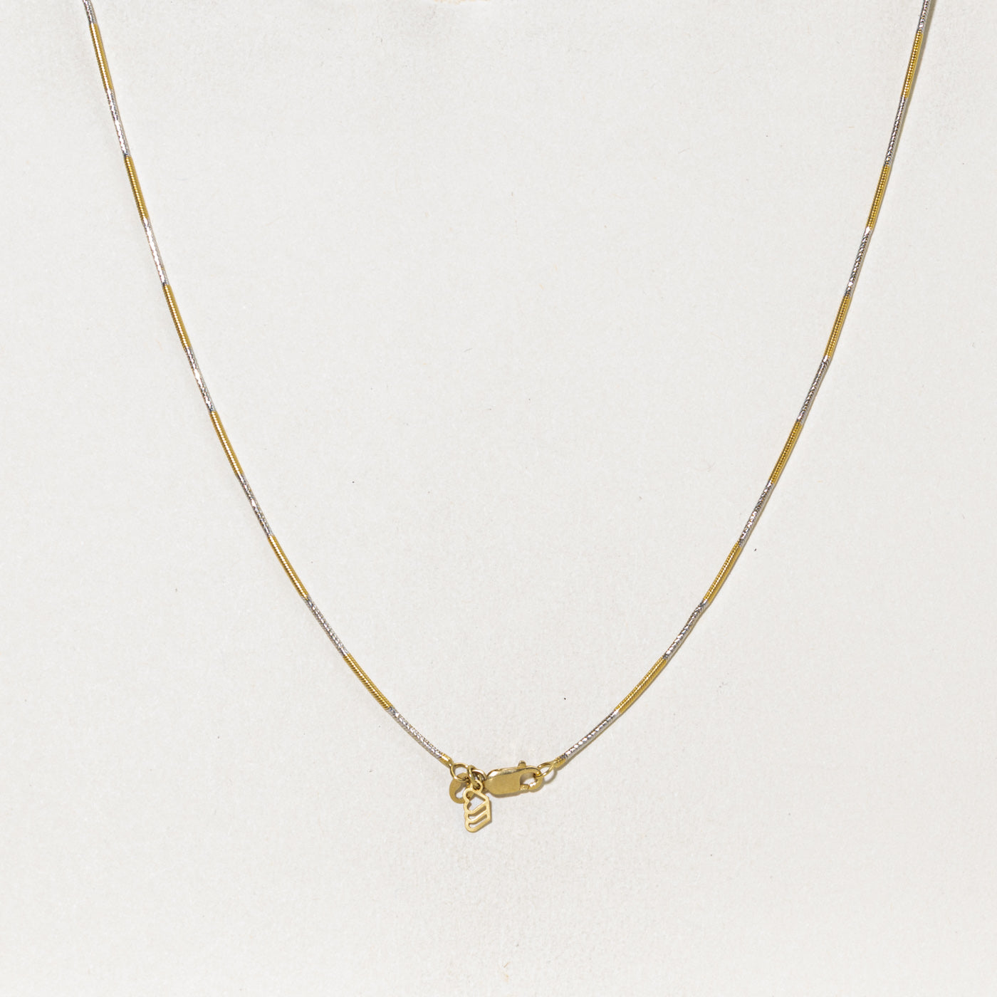 18k Two Tone Gold Snake Chain | 1.15mm | 16"