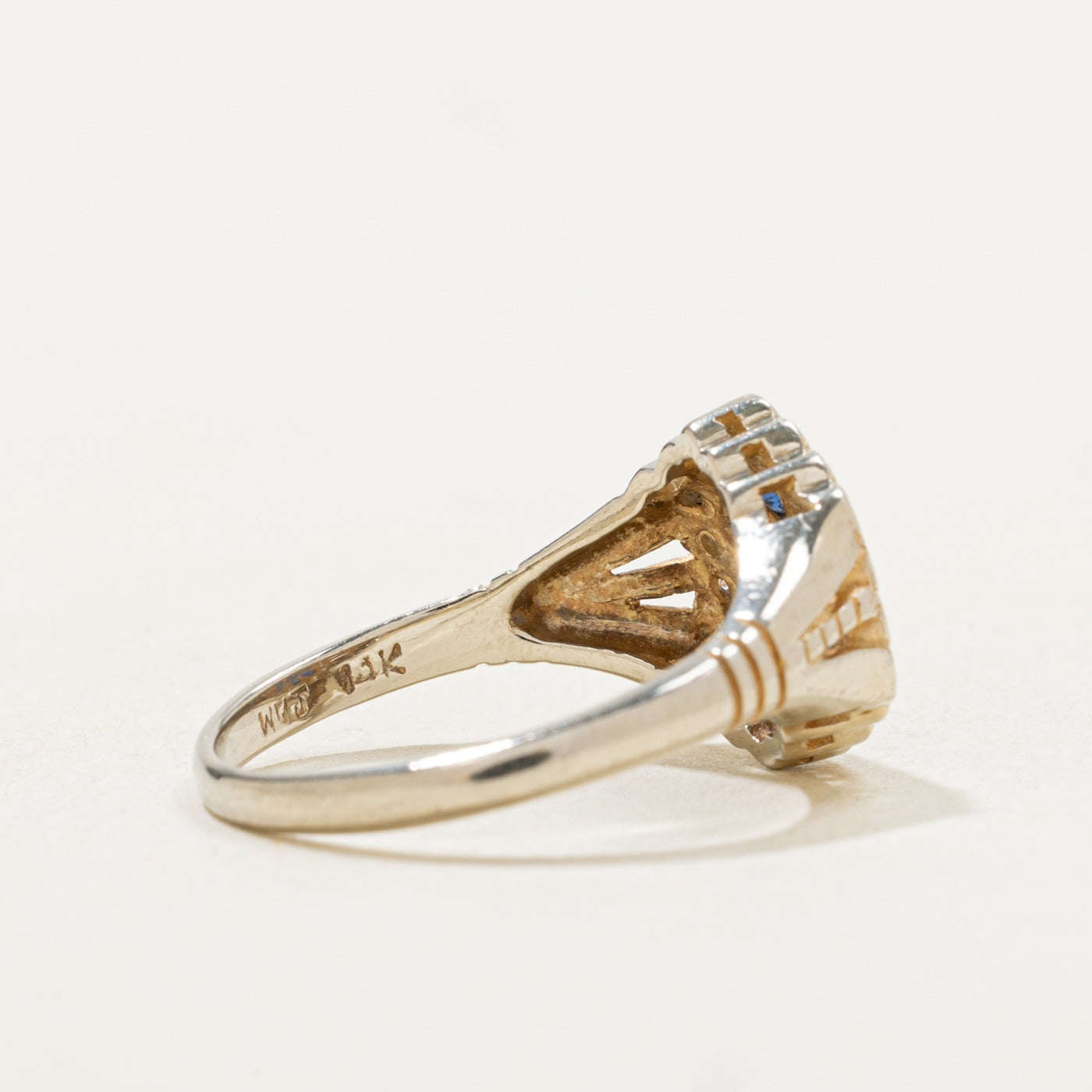 Sapphire & Diamond Hexagon Cluster Ring | 0.1ctw, 0.09ctw | SZ 6.5 |