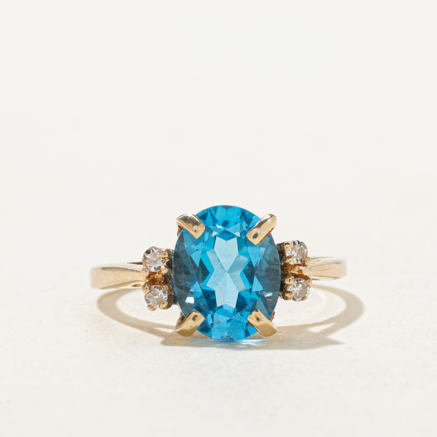 Blue Topaz & Diamond Accented Ring | 2.35ct, 0.04ctw | SZ 5.75 |