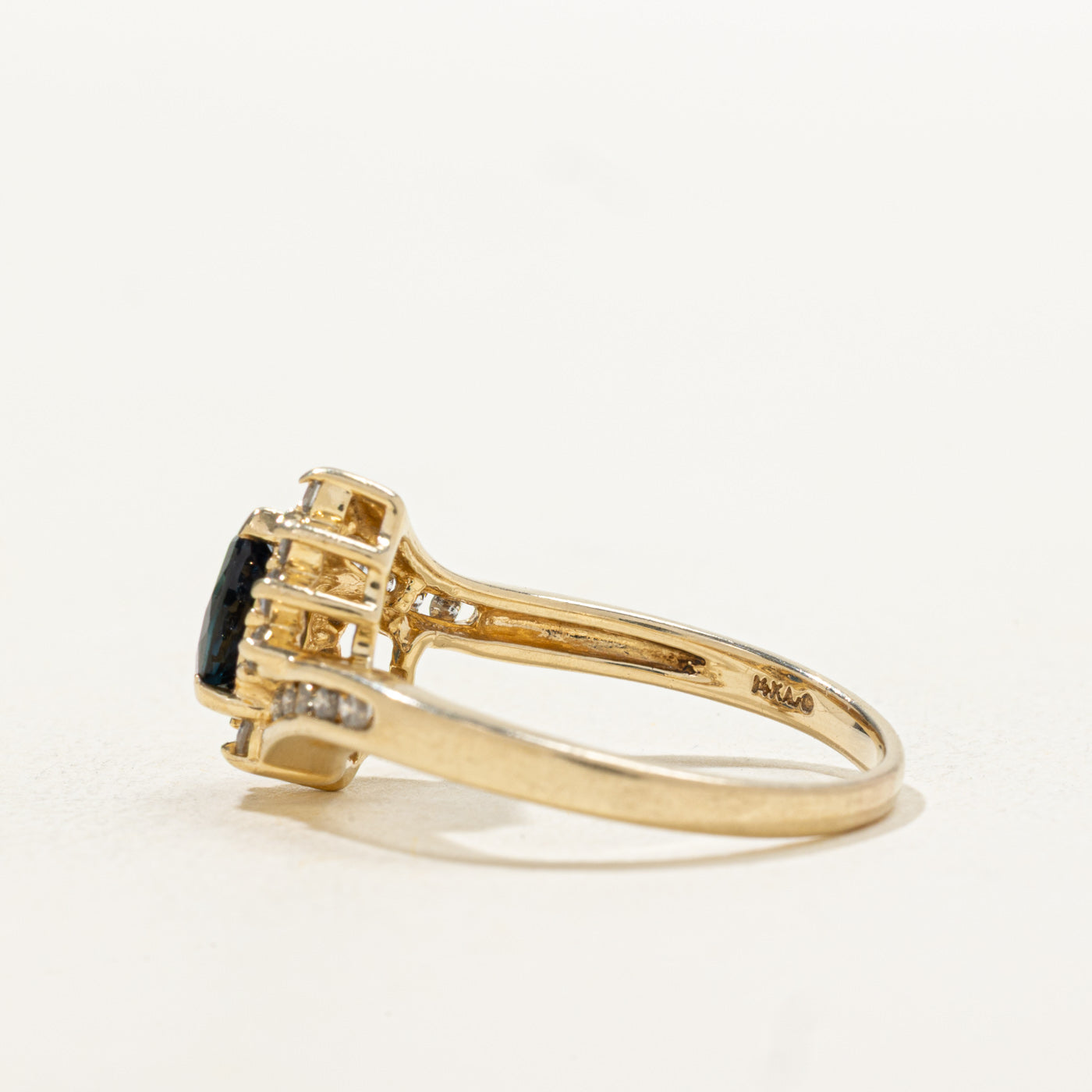 Sapphire & Diamond Petal Halo Bypass Ring | 0.78ct, 0.22ctw | SZ 8.0 |