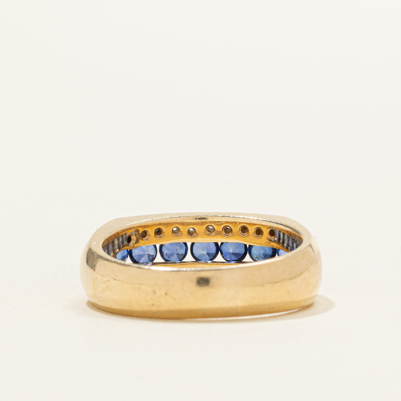 Bague multi-rangs saphirs et diamants | 0,50 ct, 0,14 ct | Taille 8,25