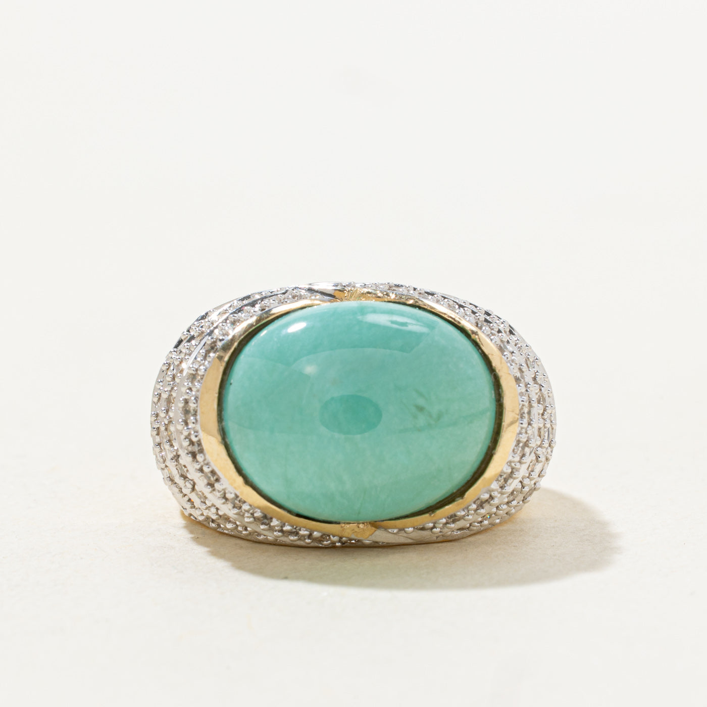 'Le Vian' Bezel Set Turquoise & Diamond Dome Cocktail Ring | 9.0ct, 0.35ctw | SZ 7.0 |