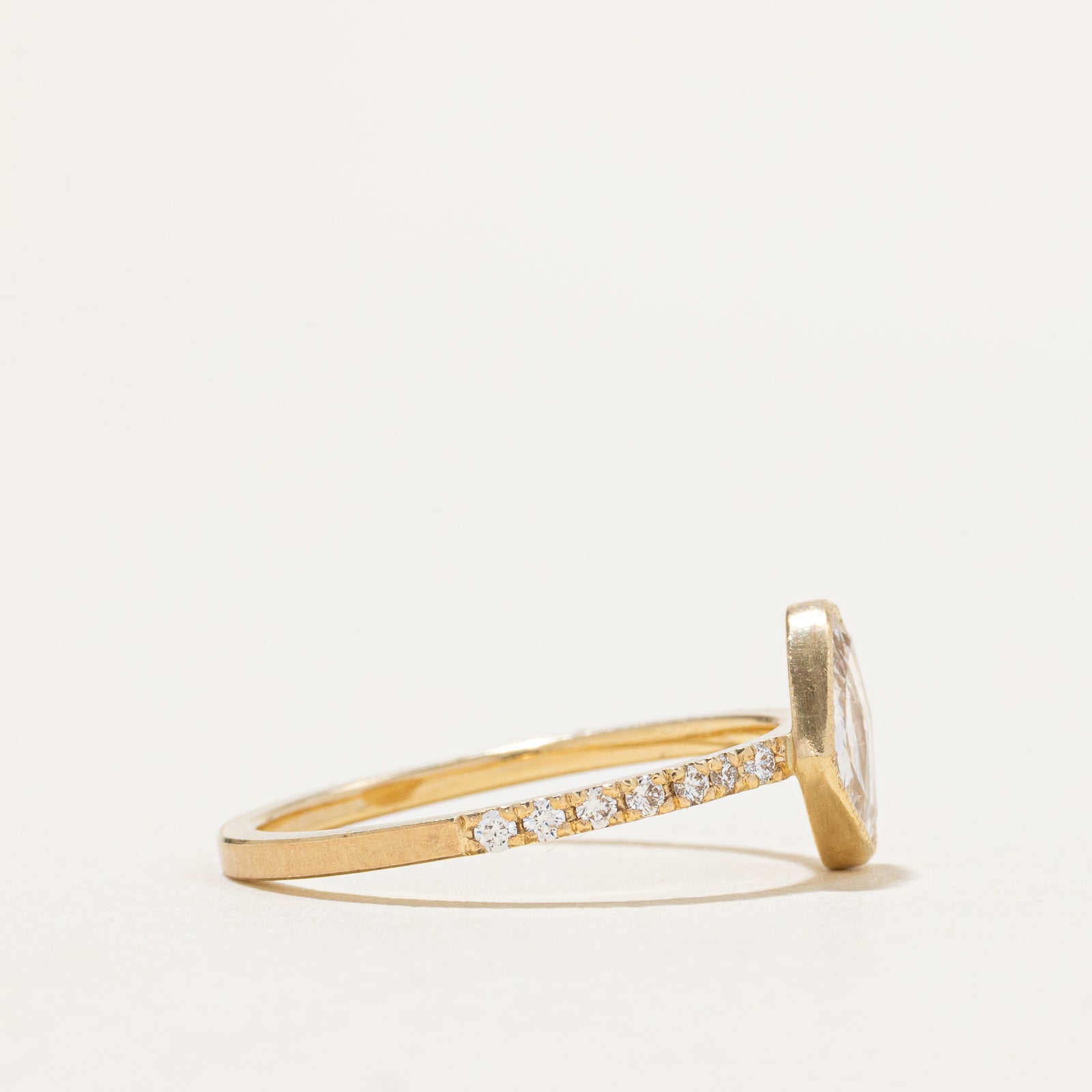 Pear Rose Cut Diamond Ring | 0.50ctw | SZ 6.5