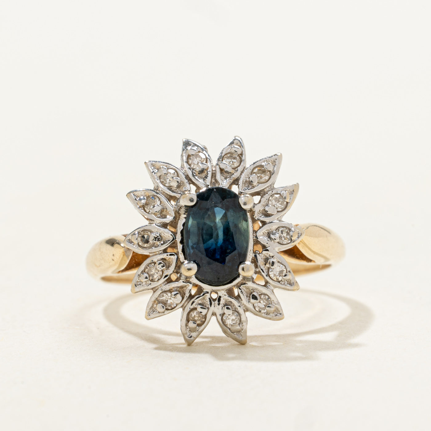 Sapphire & Diamond Flower Cocktail Ring | 0.57ct, 0.04ctw | SZ 4.75 |